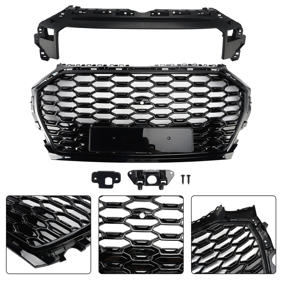 RSQ5 Style Front Honeycomb Mesh Grill Grille Pour Audi Q5 SQ5 2021-2025
