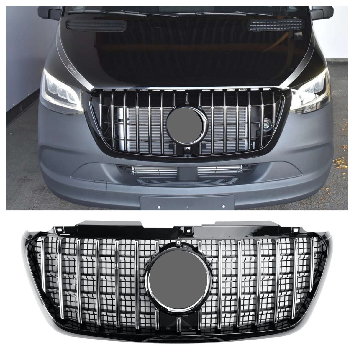 Grille de calandre de pare-chocs avant de style Mercedes Sprinter W907 W910 GT 2018-2023