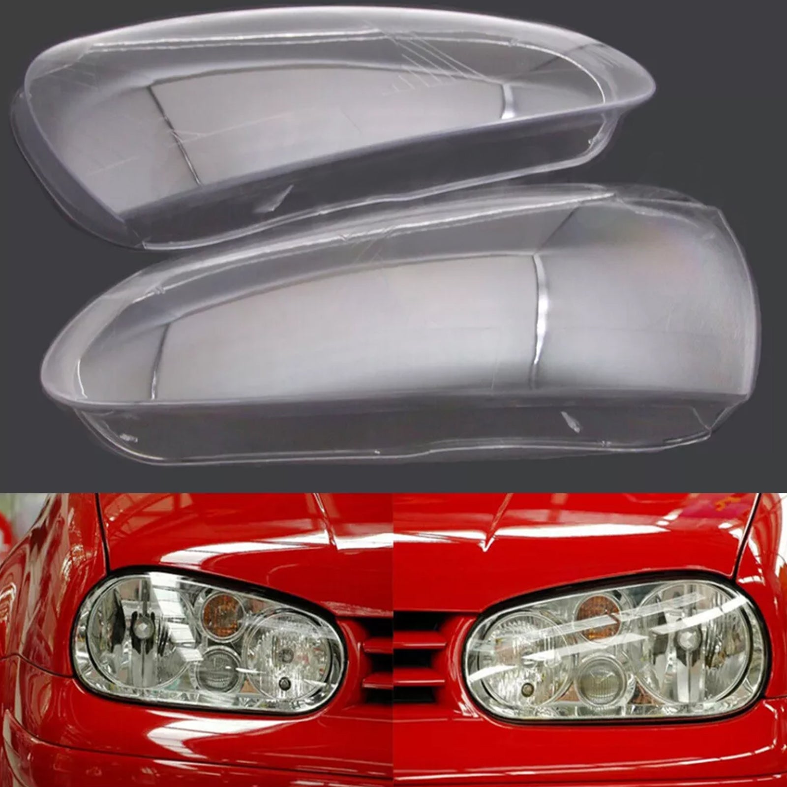 Volkswagen GTI 2006-2009 Lote de 2 lentes de faro delantero transparente 1K6941005S