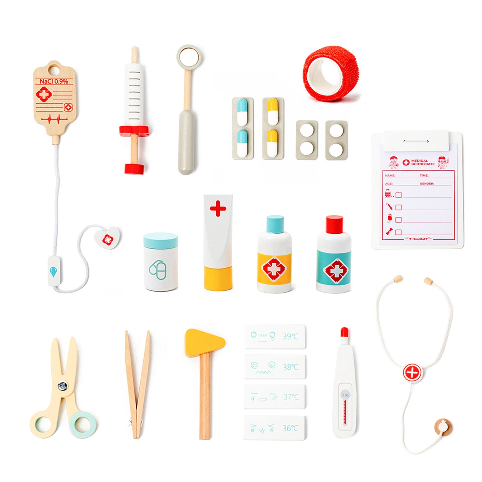 Set di giocattoli di simulazione della clinica medica per bambini con 22 accessori, di 3 anni