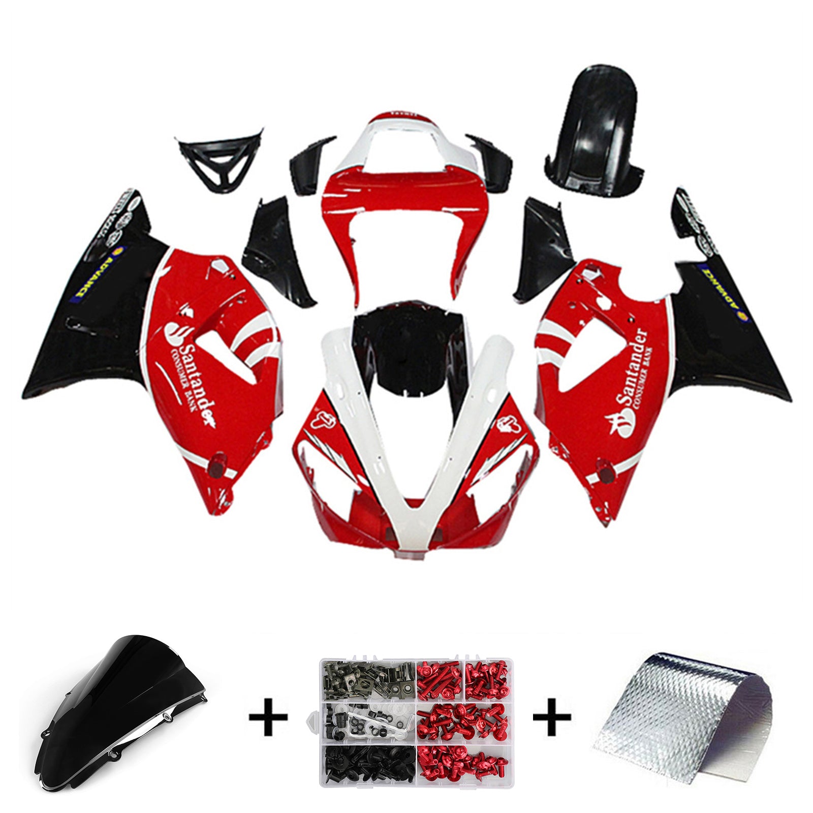 Kit de carenado de inyección Bodywork ABS apto para Yamaha YZF 1000 R1 2000-2001