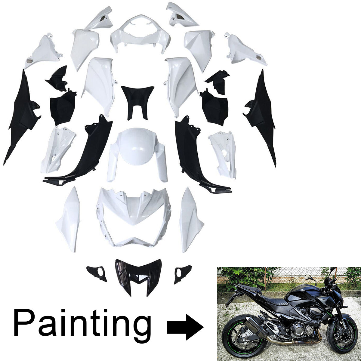 Injection carénage kit carrosserie plastique ABS fit pour Kawasaki Z800 2013-2018