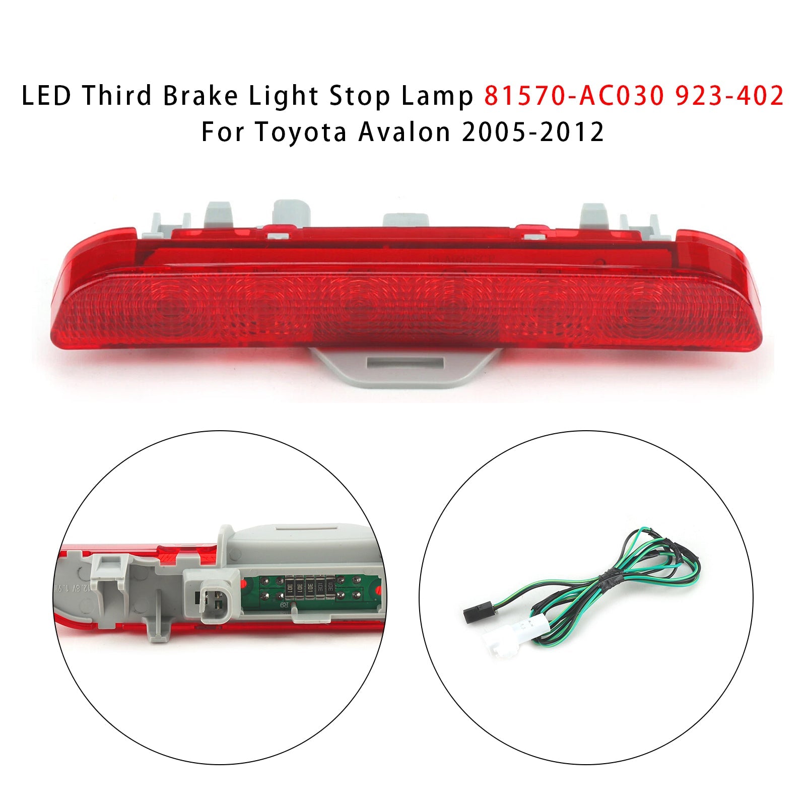 Tercera luz de freno LED 81570-AC030 923-402 para Toyota Avalon 2005-2012
