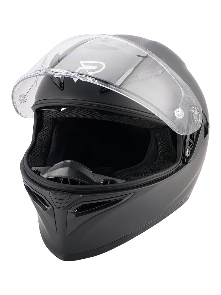 Casco de motocicleta completo de punto para adultos, naranja y negro mate
