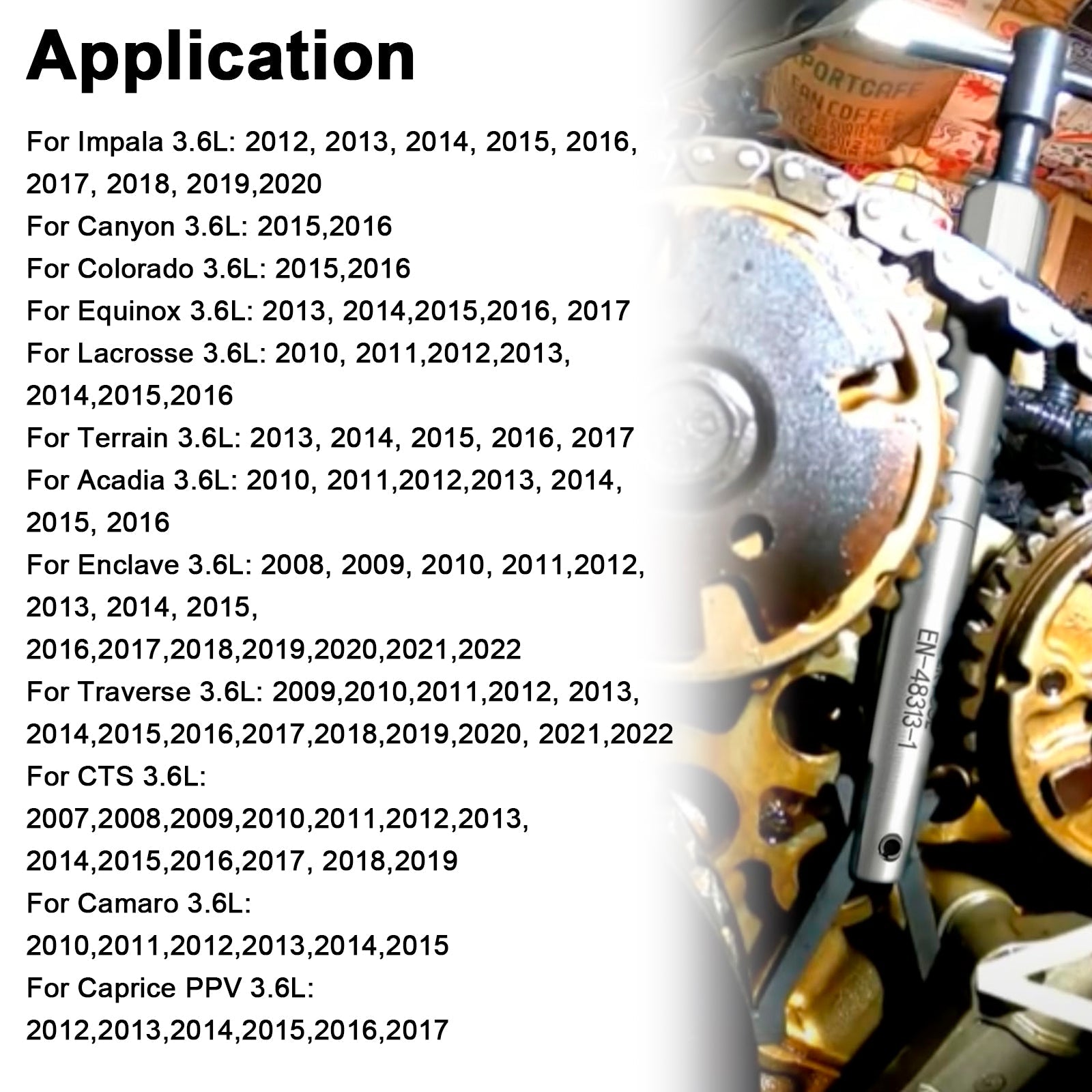 Outil de retenue de chaîne de distribution (2 pièces) pour Chevy Camaro Impala 3.6L EN-48313-1