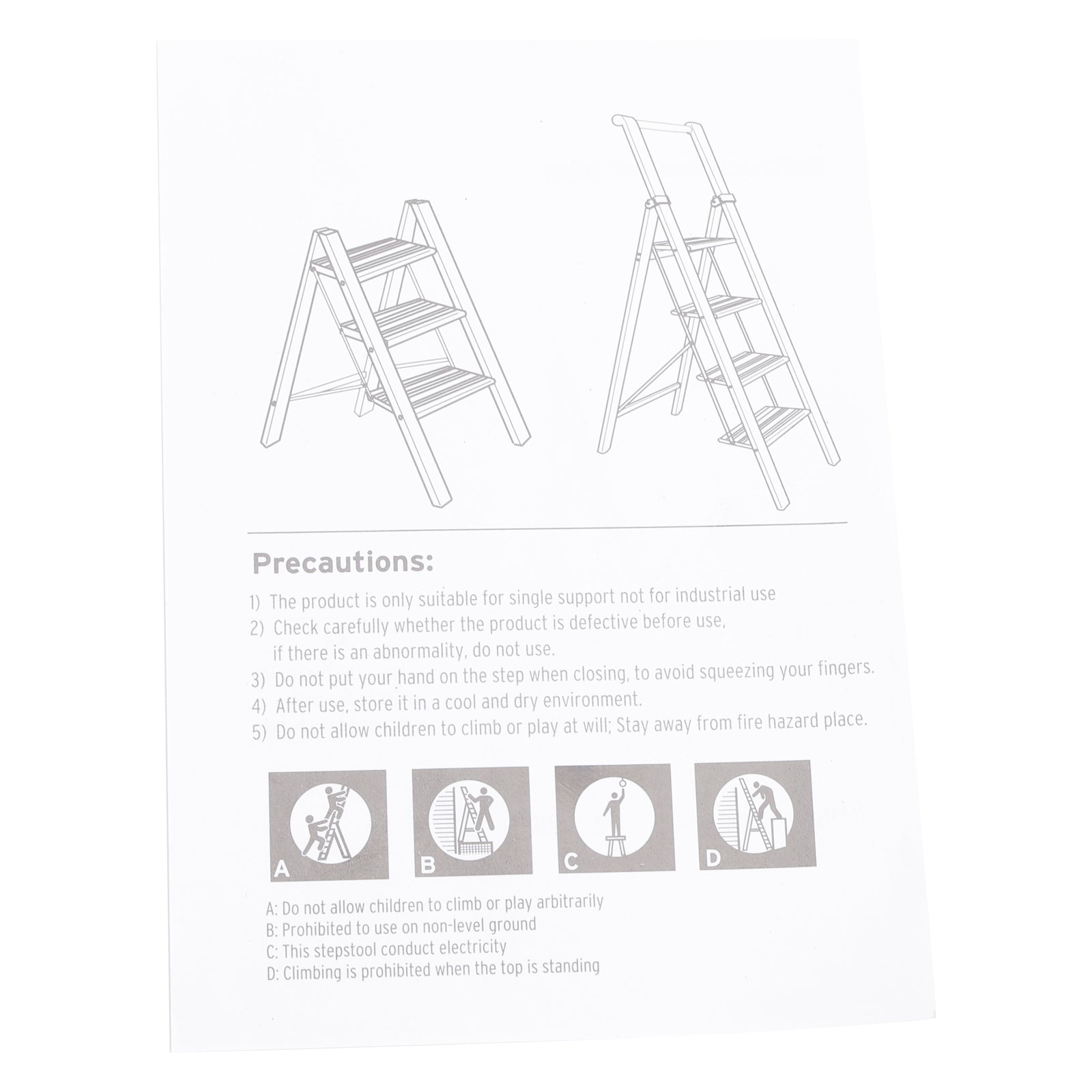 Trap, 3 niveaus, opvouwbaar, aluminium, breed, licht, compact, ladder