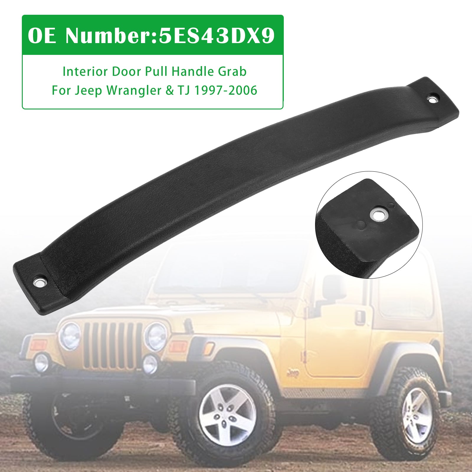 Binnendeurhendel voor Jeep Wrangler en TJ (1997-2006) - Onderdeelnummer : 5ES43DX9