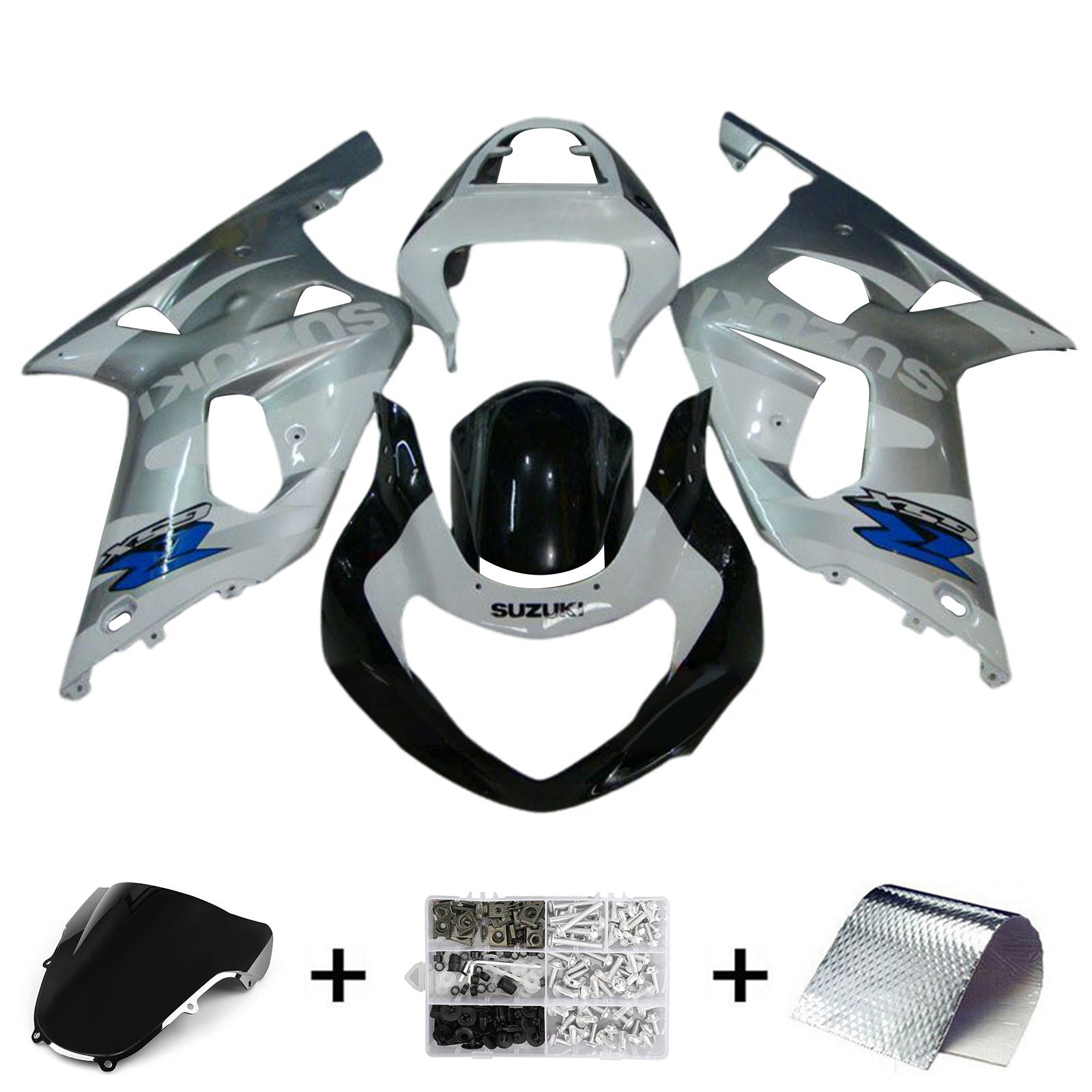 Amotopart Suzuki GSXR1000 2000-2002 K1 K2 ABS muovinen korin suojasarja