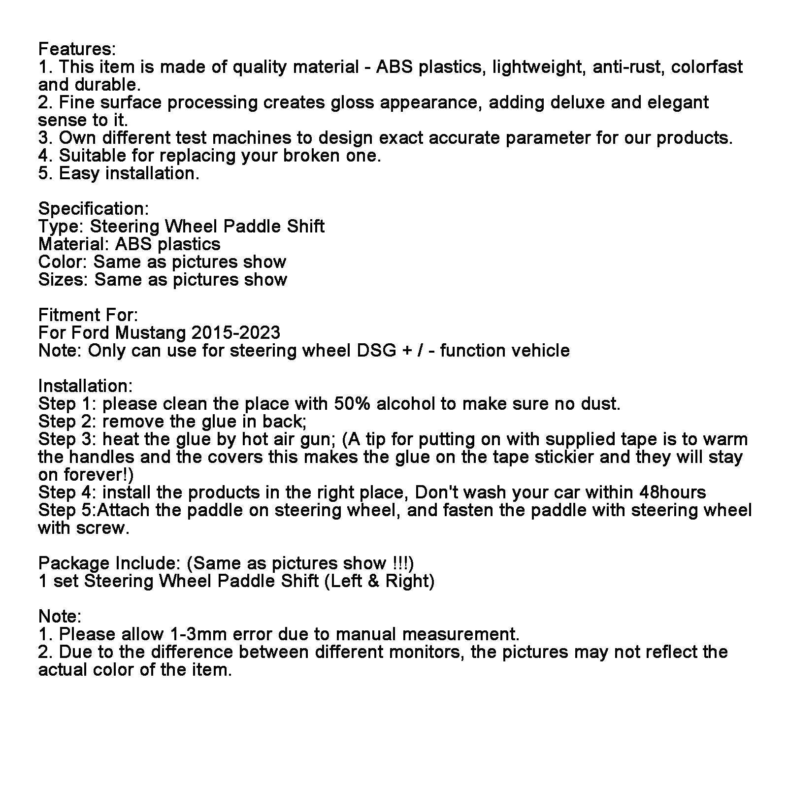 Črni podaljšek hitrosti volanskega obroča za Ford Mustang 2015-2023