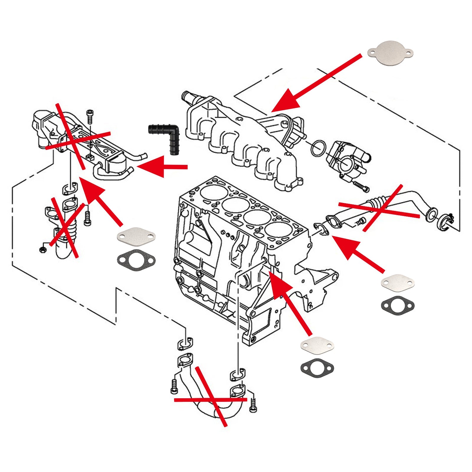 Kit di riparazione guarnizione valvola EGR per VW Skoda Seat 1.2 1.6 2.0 TDI CR CAY CFF
