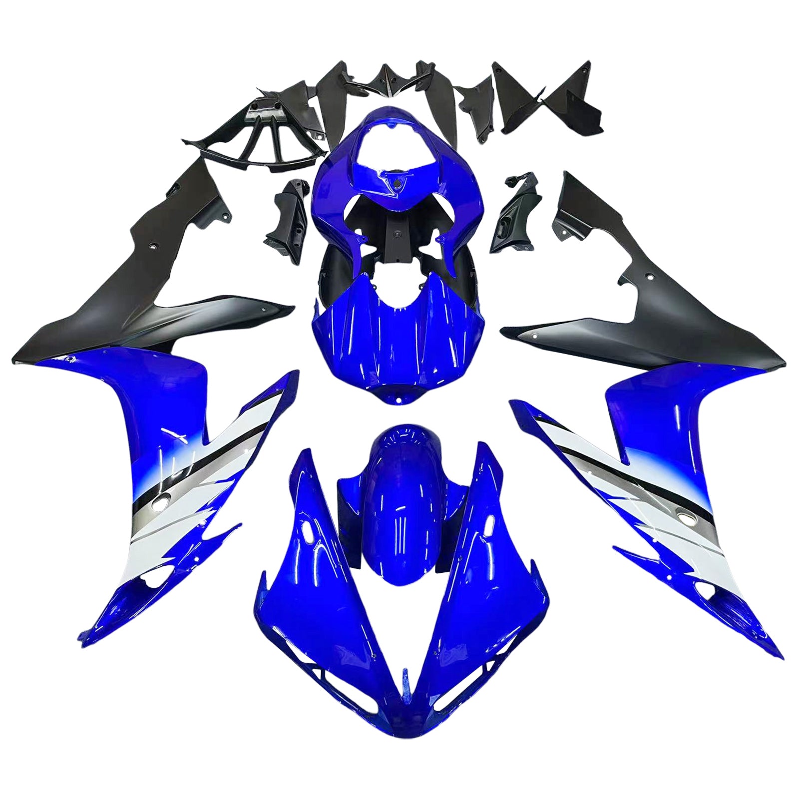 Kit de carénage en plastique ABS moulé par injection bleu et noir pour Yamaha YZF R1 2004-2006