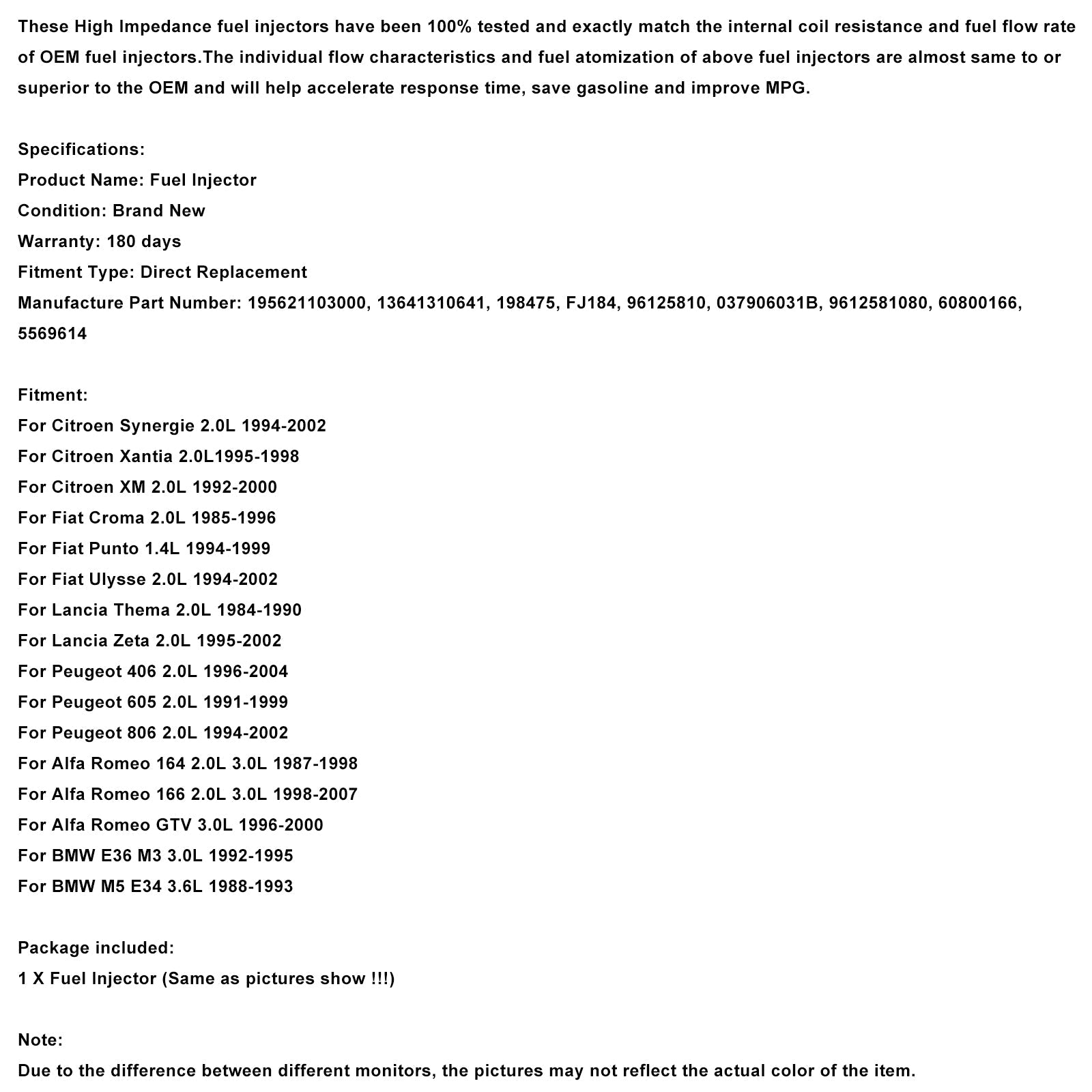 Injecteurs de carburant 0280150701 pour Ford Motorsport Escort RS Turbo Rst, beige