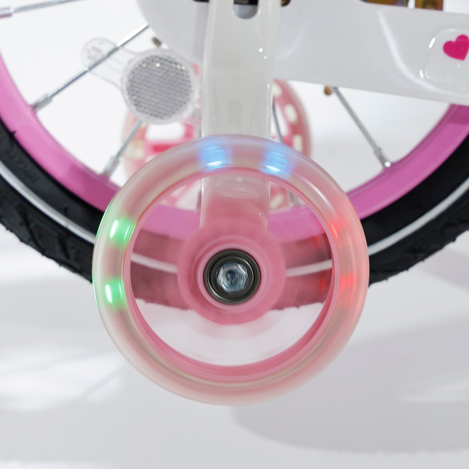Bicicleta de princesa evolutiva de 18 pulgadas - Manejo ajustable y silla de montar - rosa y morado - Garantía