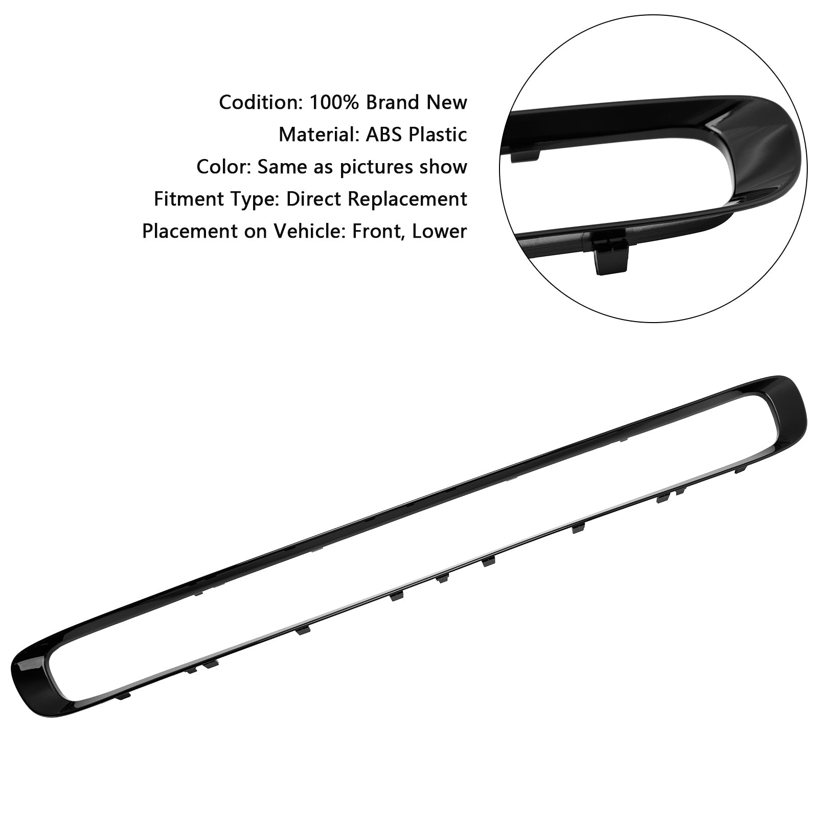 Garniture de calandre inférieure de pare-chocs avant pour Mini Cooper Base Hatchback 2014-2015 51117355238 MC1044103