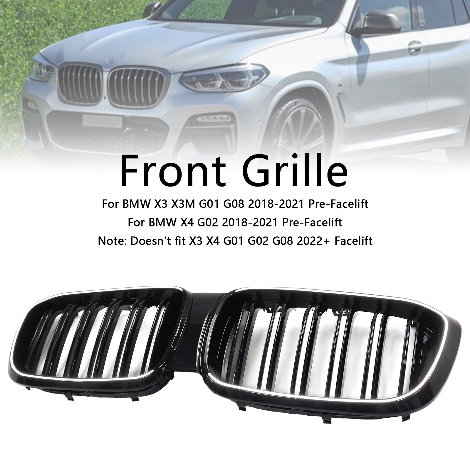 Grille de calandre avant en maille pour BMW X3 X3M G01 G08 pré-rehaussée 2018-2021 51138469959 51138469959