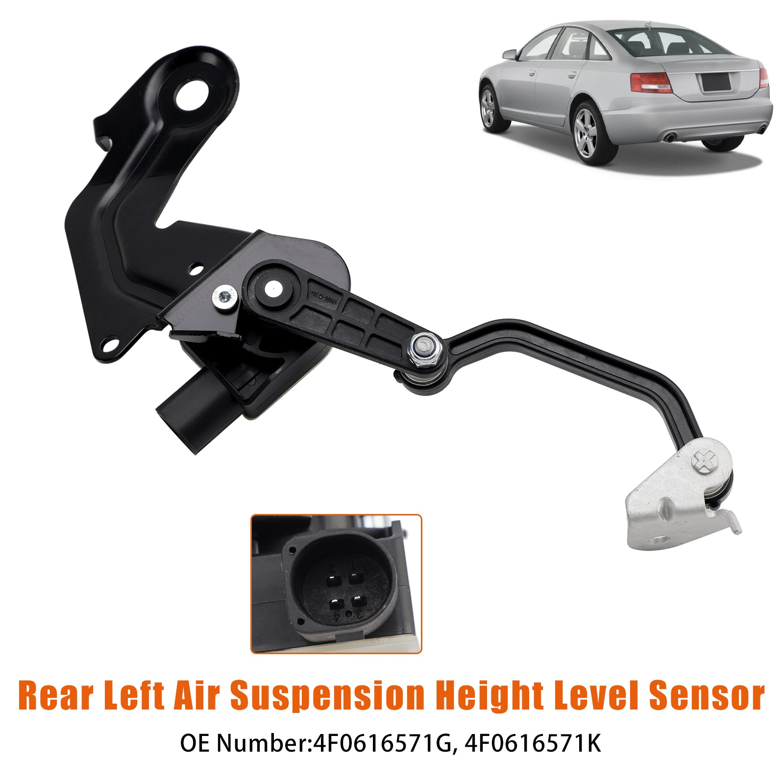 Capteur de niveau de suspension pneumatique arrière gauche pour AUDI A6 C6 (4F2) 2005-2011