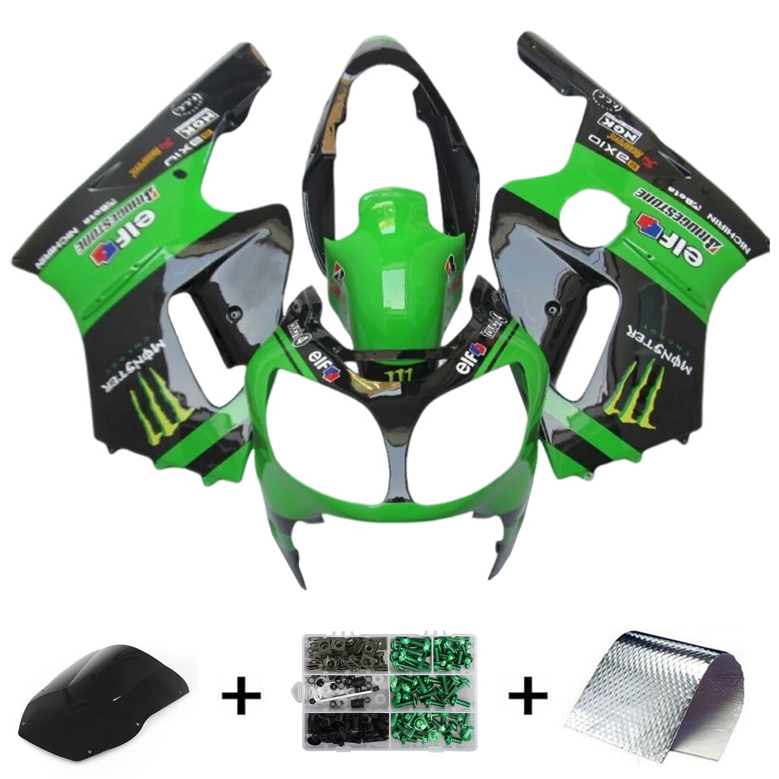 2000-2001 Kawasaki ZX12R injectiekuipset ABS kunststof carrosserie