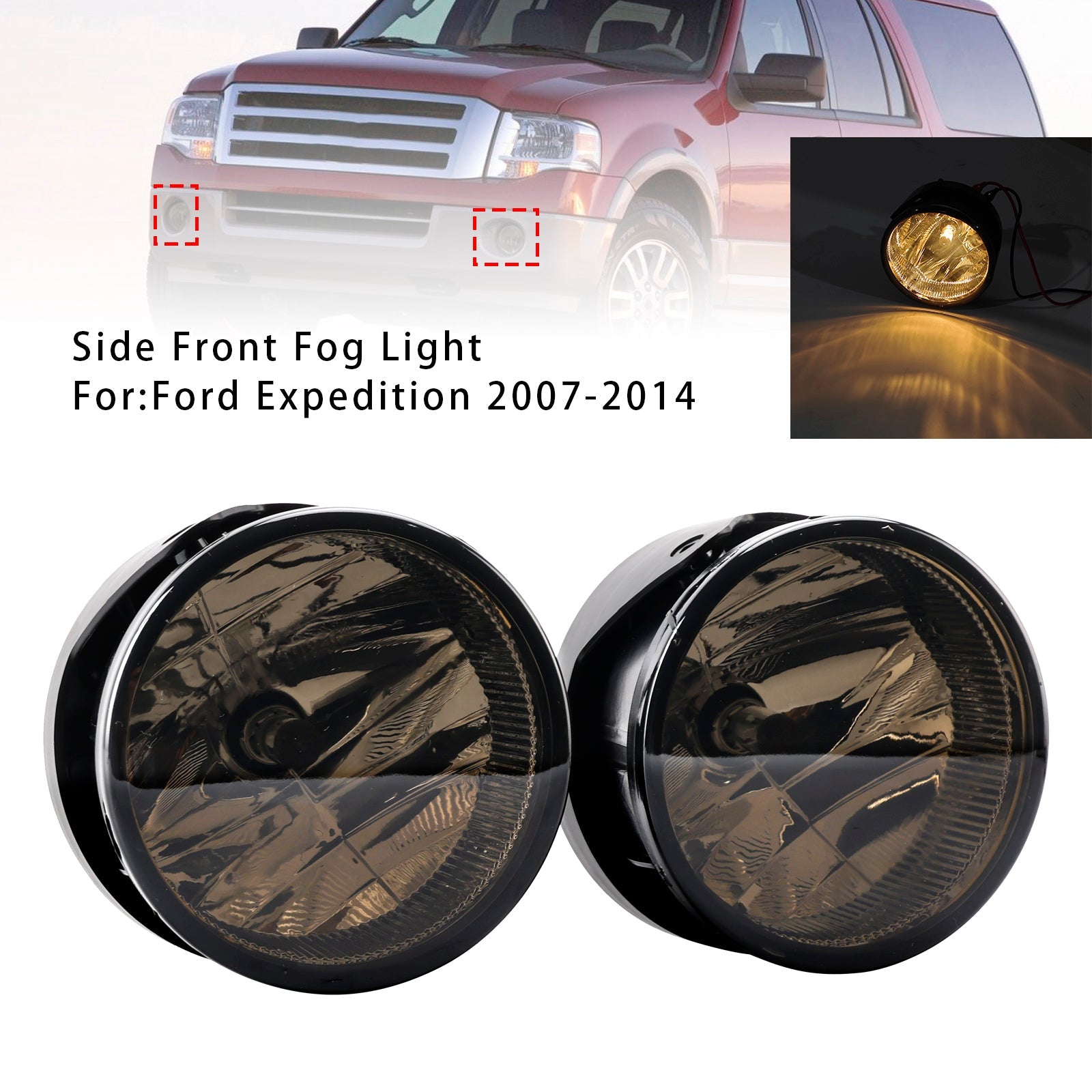 Pari etuvaloja lamppuilla Ford Expedition 2007-2014, savustetut lasit