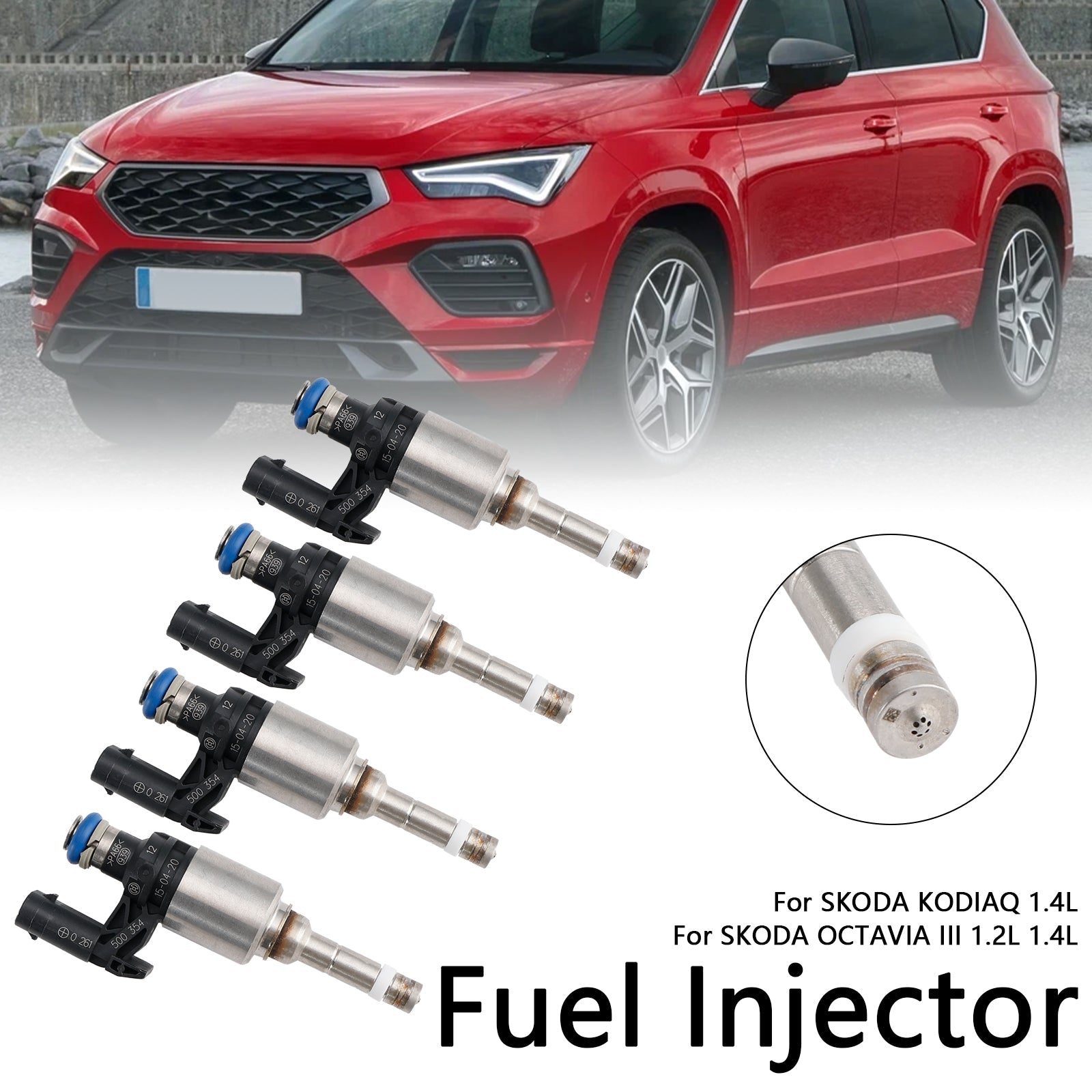 Inyector de combustible 4 Uds 04E906036Q para Audi A3, Seat Leon, Skoda, VW Passat