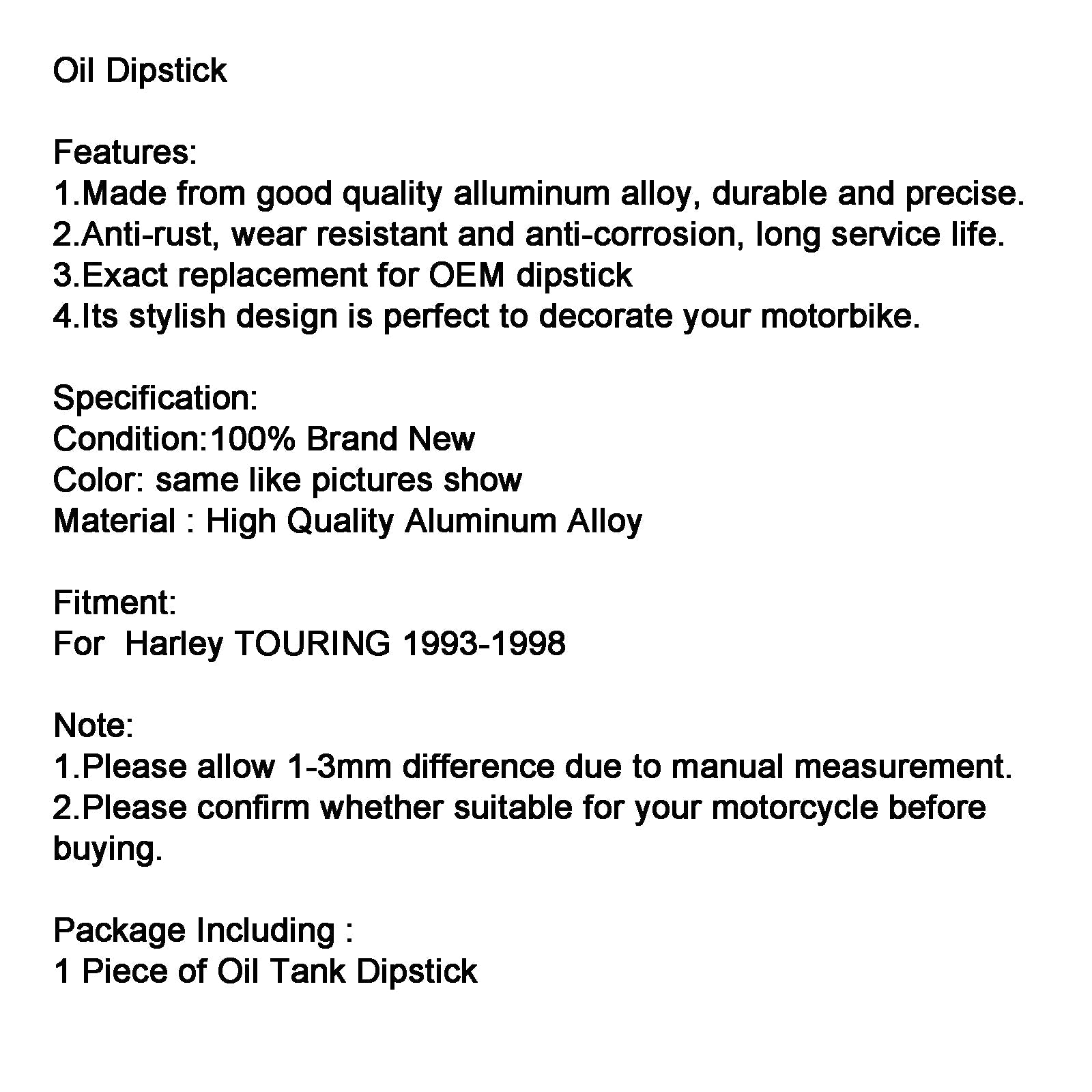 Harley Touring FLHT FLTC 1993-1998 Tank de tanque de calibre de aceite.
