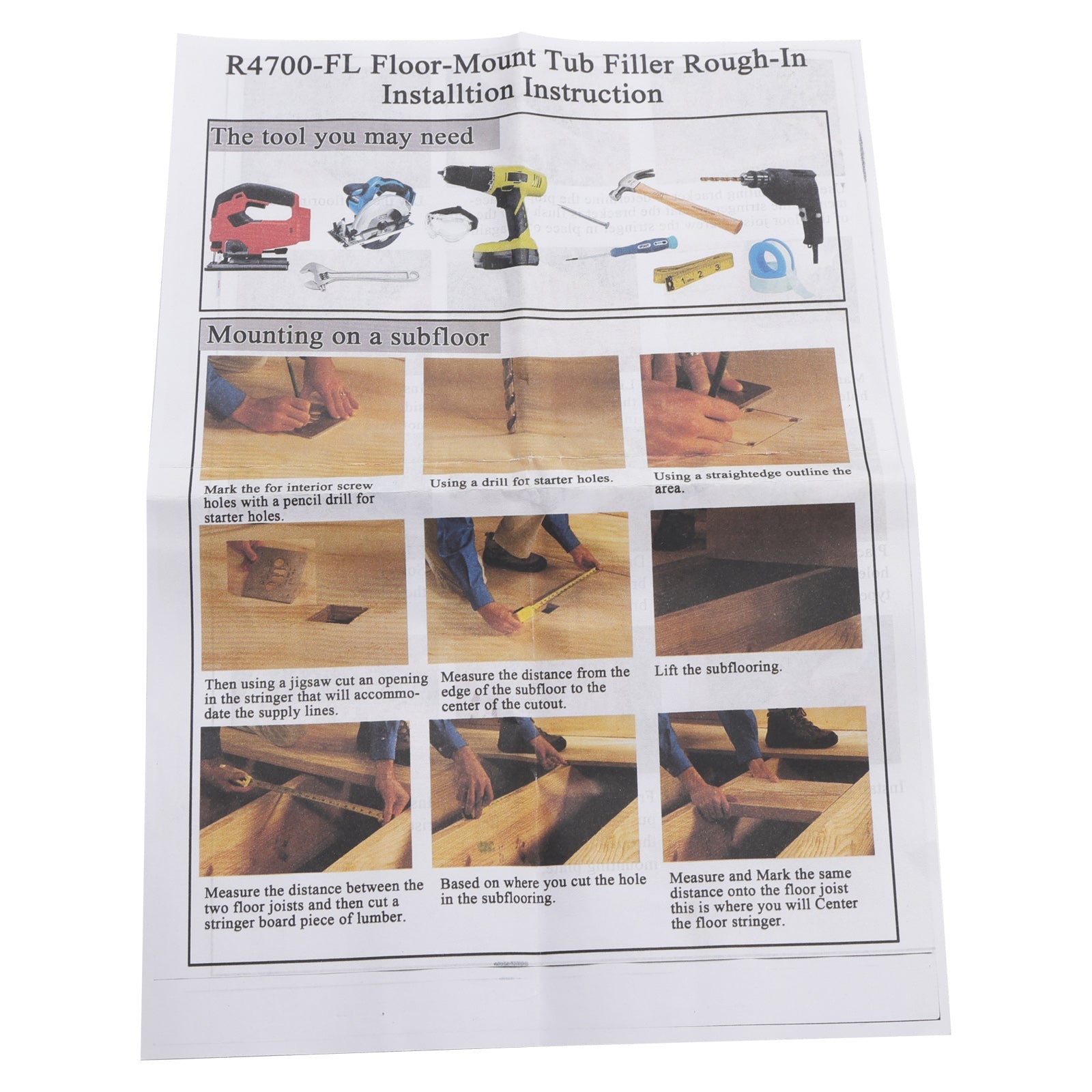 R4700-FL Zestaw wolnostojącej baterii do napełniania wanny do montażu podłogowego dla Delta