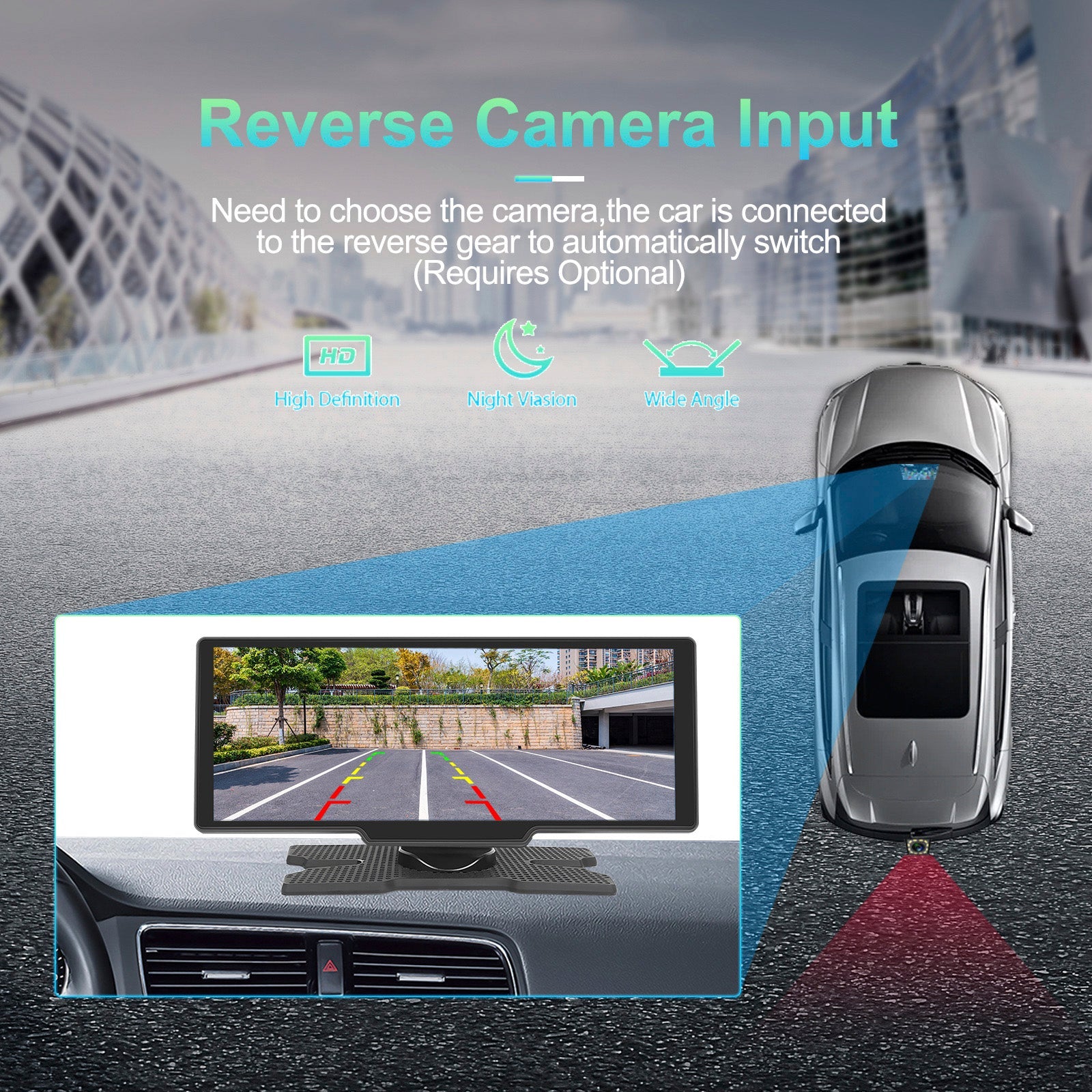 Boordnavigatiesysteem met 10,26 inch HD-scherm, CarPlay en 12 inch LED-camera.