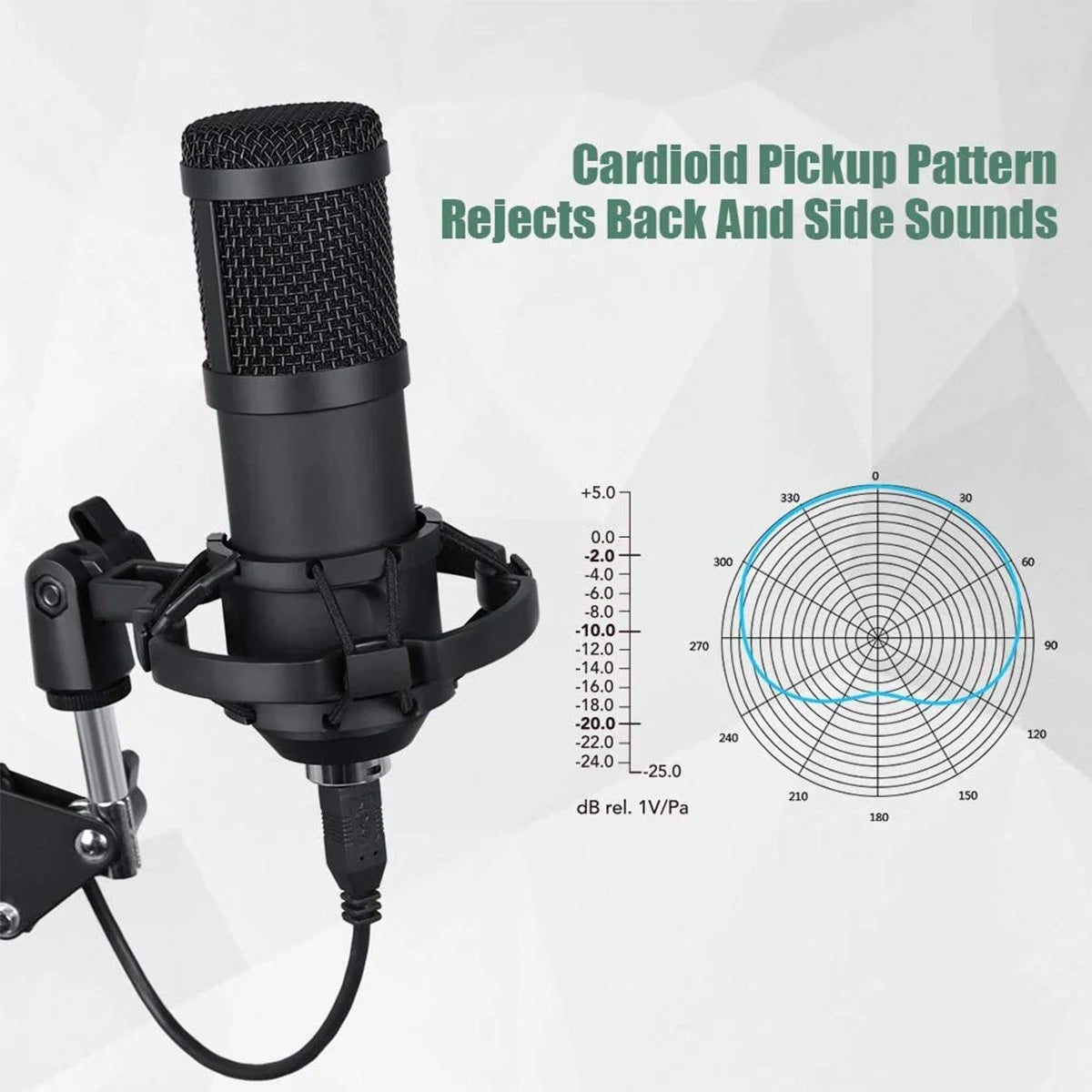 Microphone à condensateur USB BM800 pour PC, kit microphone de studio pour le chant et le streaming
