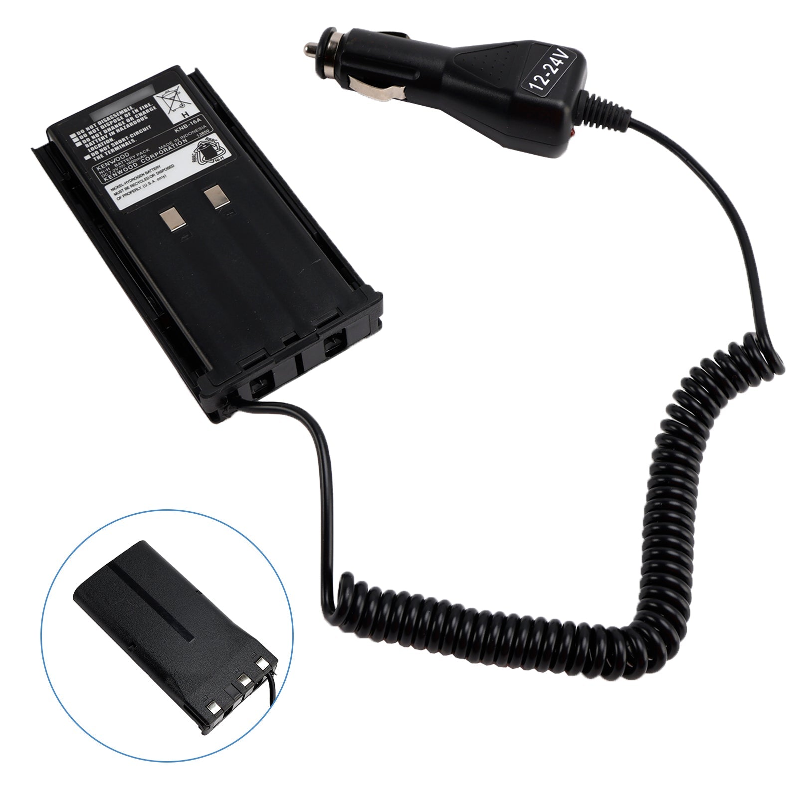Adaptateur éliminateur de batterie pour chargeur de voiture compatible avec les modèles TK-480, TK-385, TK-280, TK-290 et TK-380.