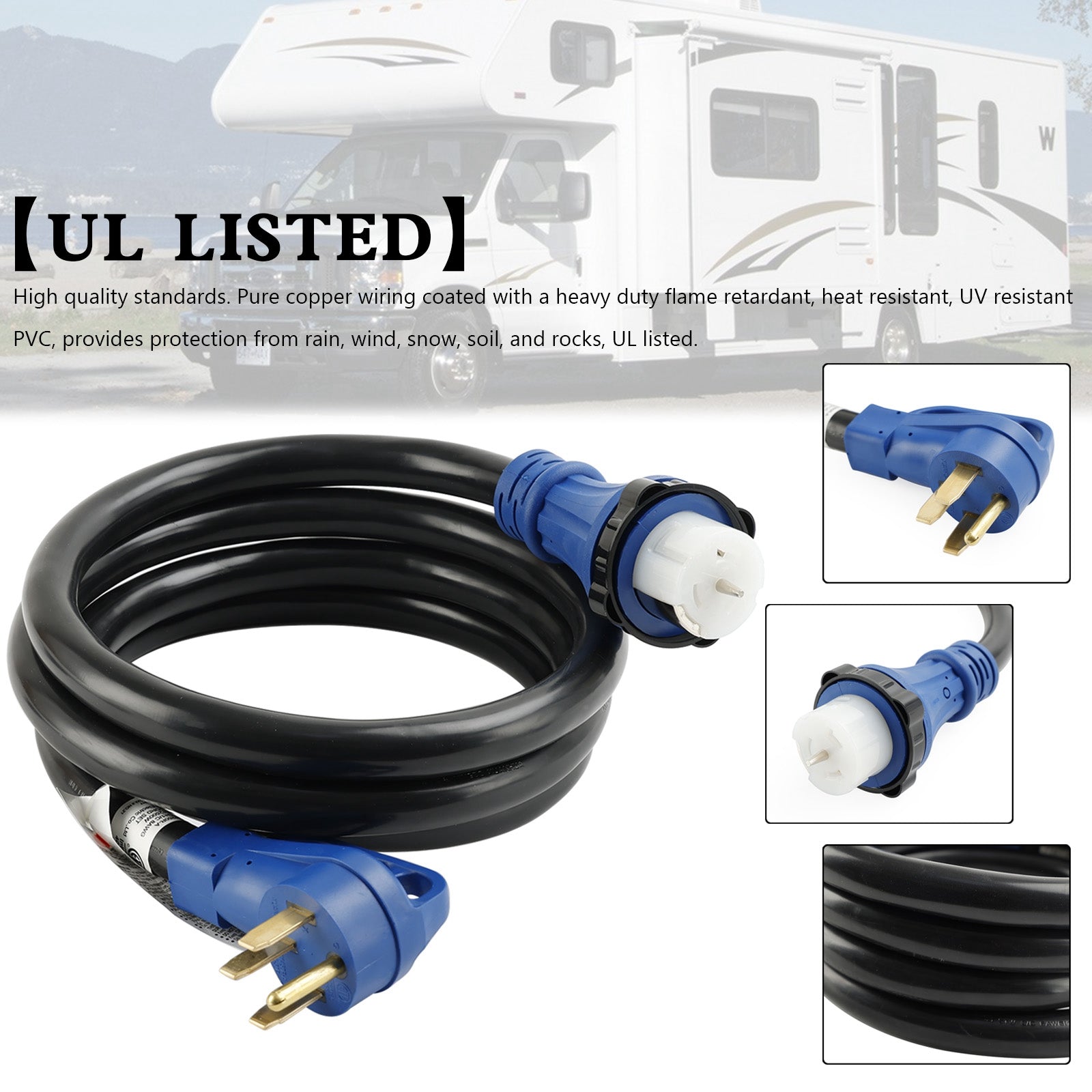 UL-gecertificeerd 50 Amp 10 voet RV/generatorsnoer met vergrendelingsconnector voor campers