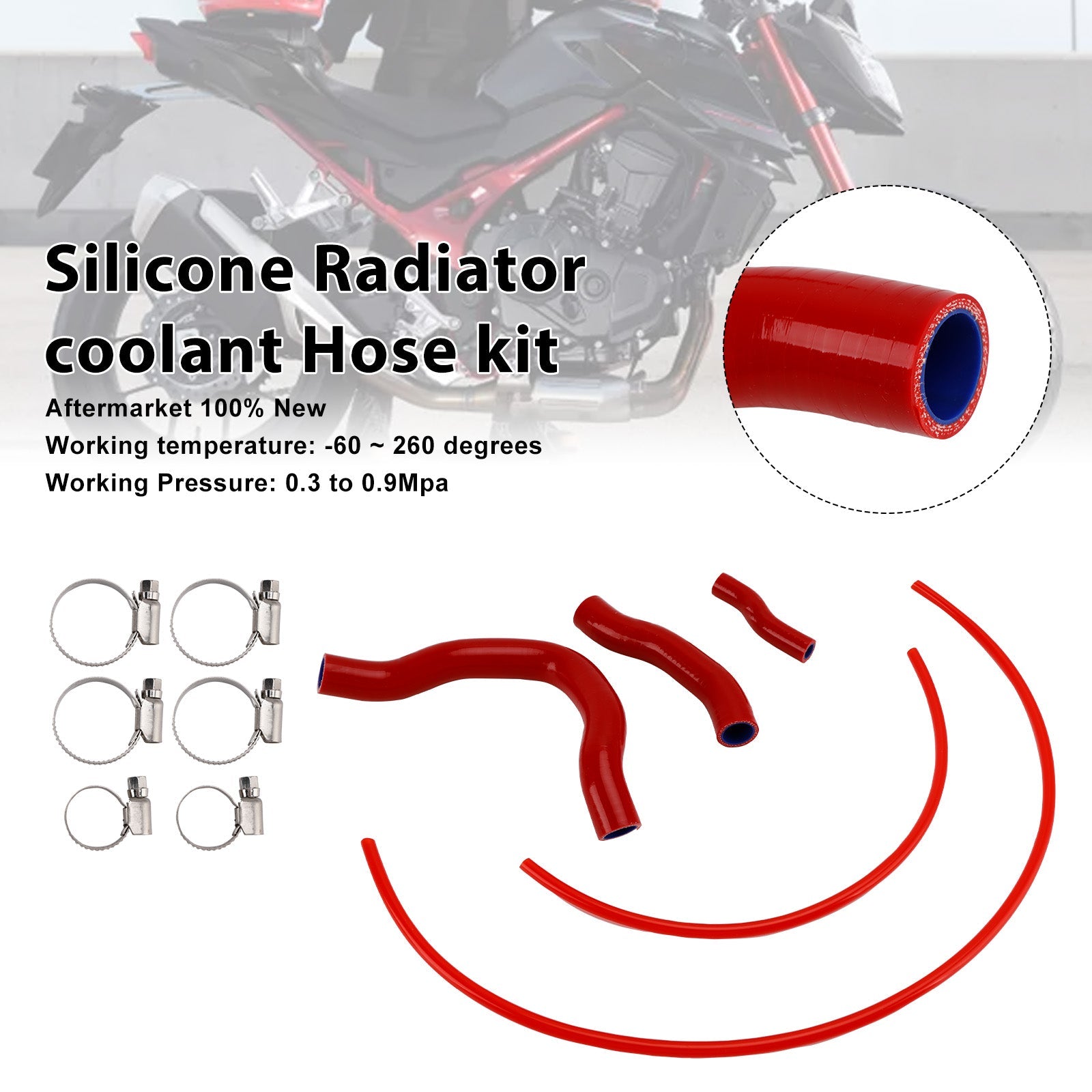 Silikonowy wąż chłodzący do chłodnicy Honda CB750 Hornet (2023-2025)