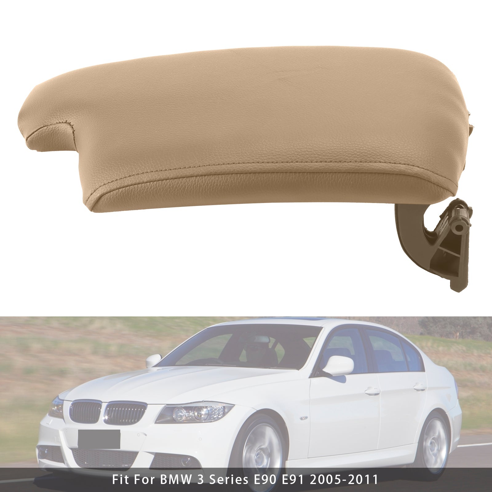 Cubierta de consola de la consola Powerbag de cuero beige para BMW E90 E91 E92 E93 51169134486