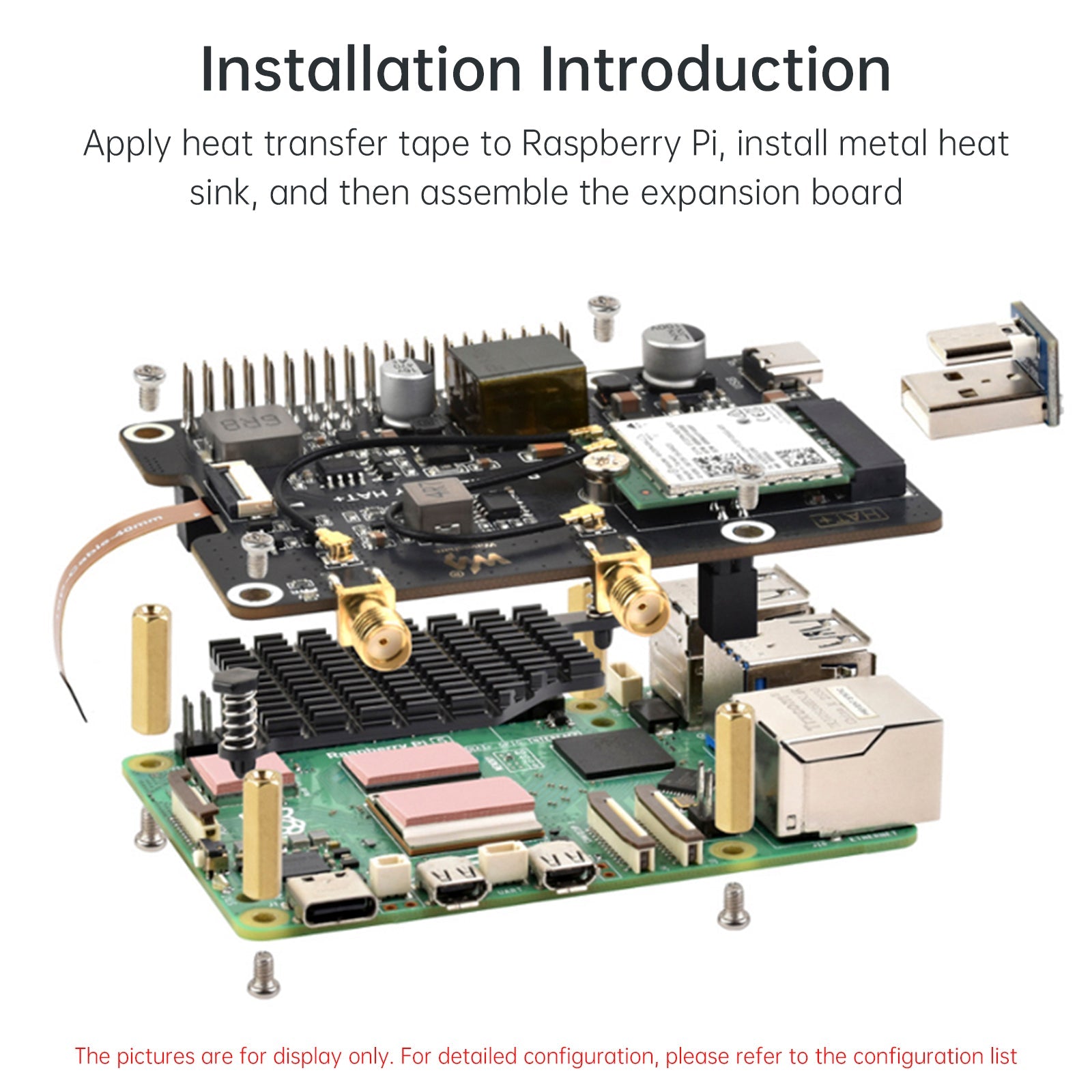 Adapterkaart d'PoE Ethernet-voeding voor Raspberry Pi 5 PCIe naar M.2 E-sleutel