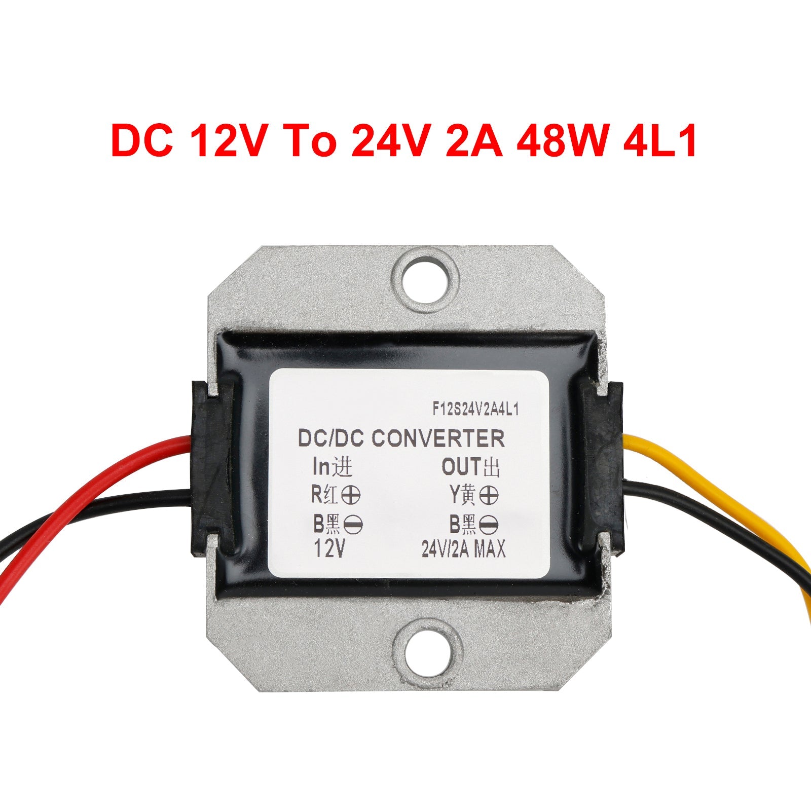 Convertisseur régulateur d'alimentation élévateur étanche DC 12 V à 24 V 2 A