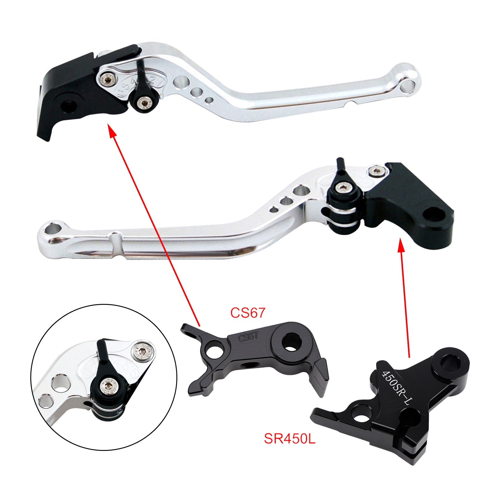 Levier de frein et d'embrayage long compatible avec VOGE DS900X 900DSX 2024-2026