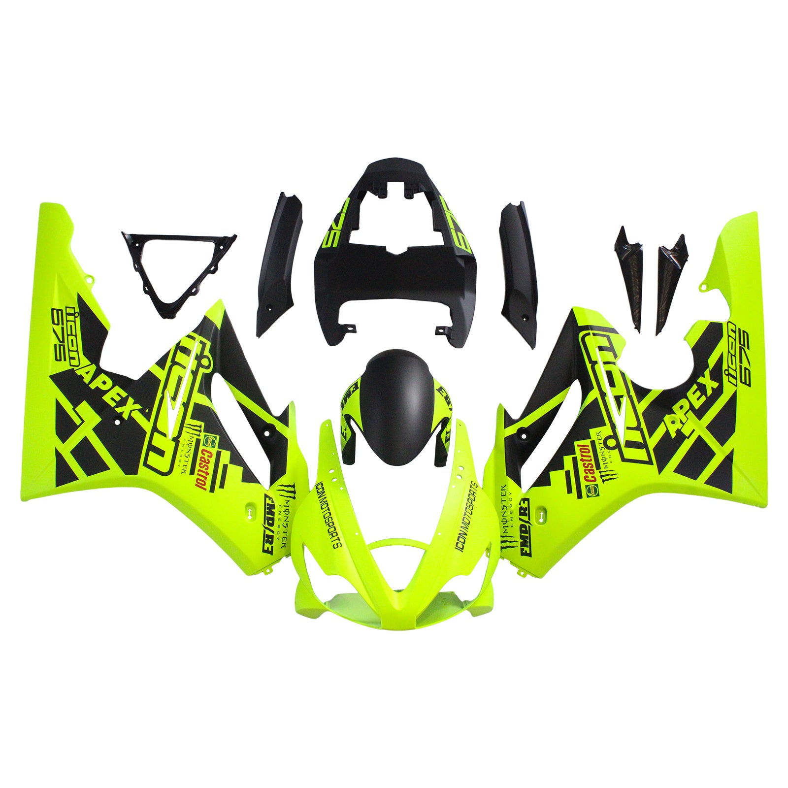 Kit de carénage par injection , carrosserie en plastique ABS Pour Triumph Daytona 675 2006-2008