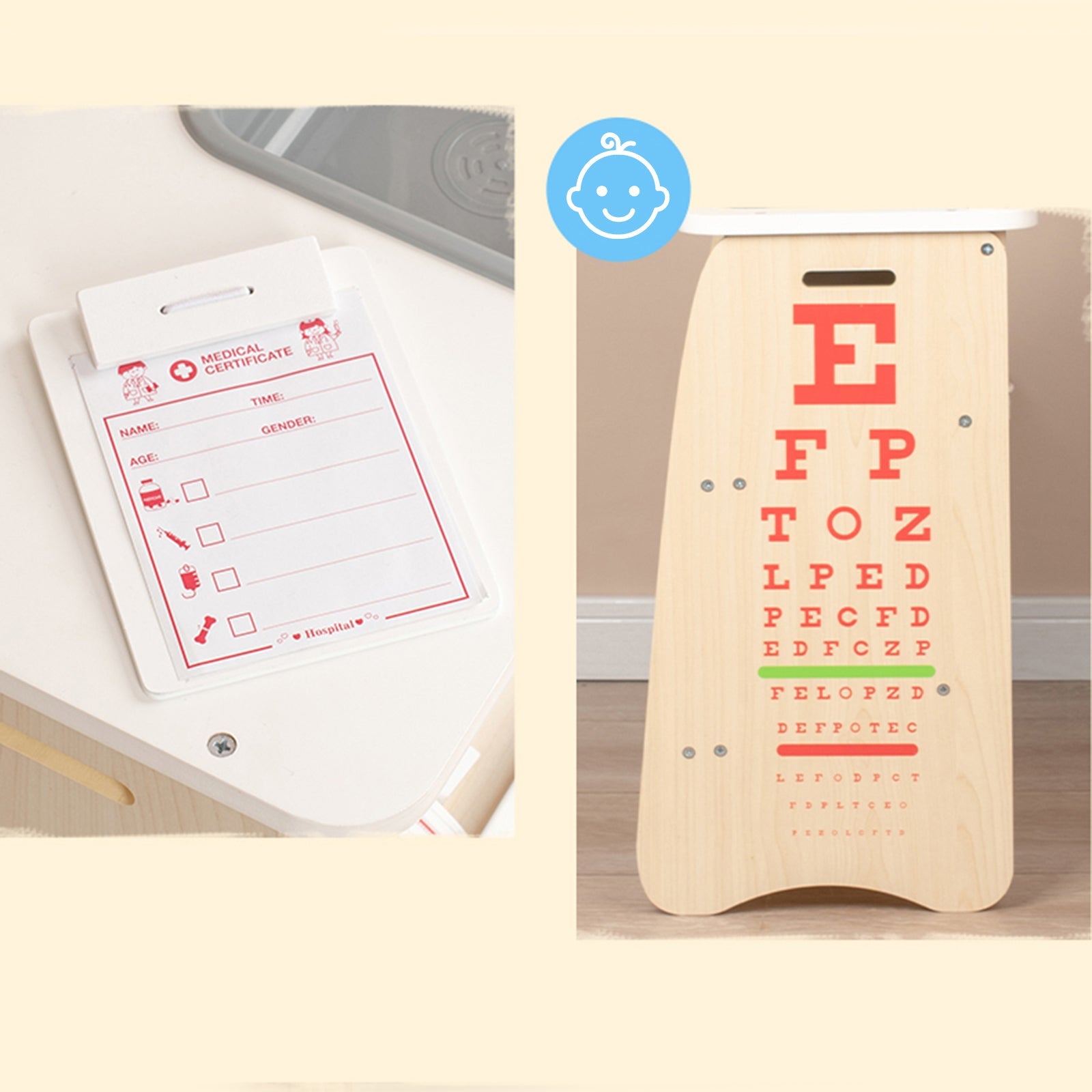 Set di giocattoli di simulazione della clinica medica per bambini con 22 accessori, di 3 anni