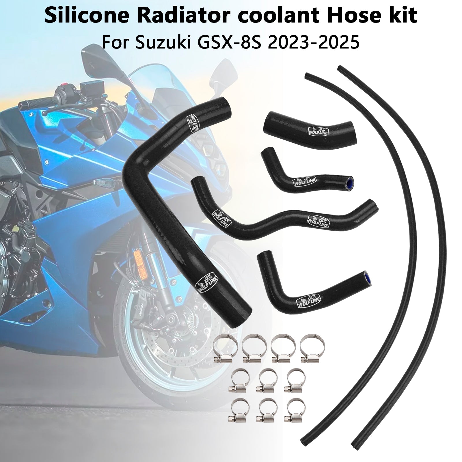 Durite de refroidissement en silicone pour radiateur Suzuki GSX-8S 2023-2025