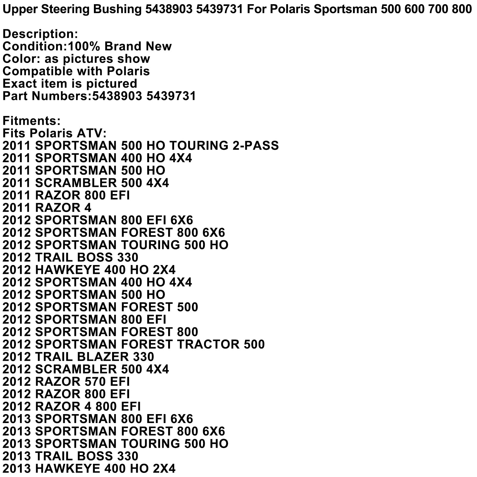 Buje de dirección superior 5438903 5439731 para Polaris Sportsman 500 700 800