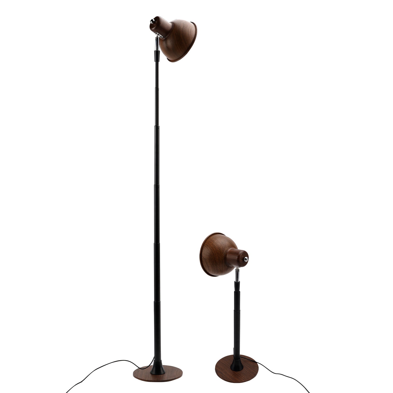 Przyciemniana czarna lampa stołowa i podłogowa LED, regulowana, w 3 kolorach, idealna do salonu lub biura.