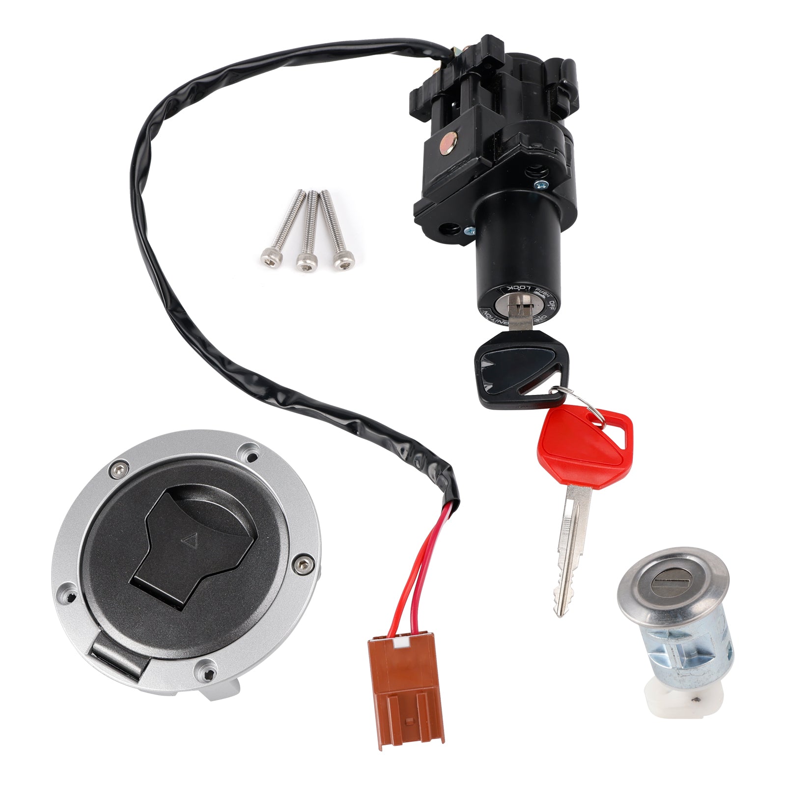 Interrupteur Clé D'Allumage Moto Suzuki Bandit - Contacteur Verrouillage GSF650 GSF1200 GSF1250 DL650 V-Strom Avec 2 Clés