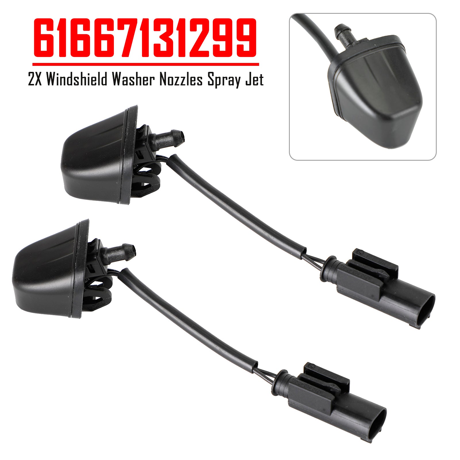 2x verwarmde ruitenwissersproeiers voor BMW E90 E91 E92 61667131299