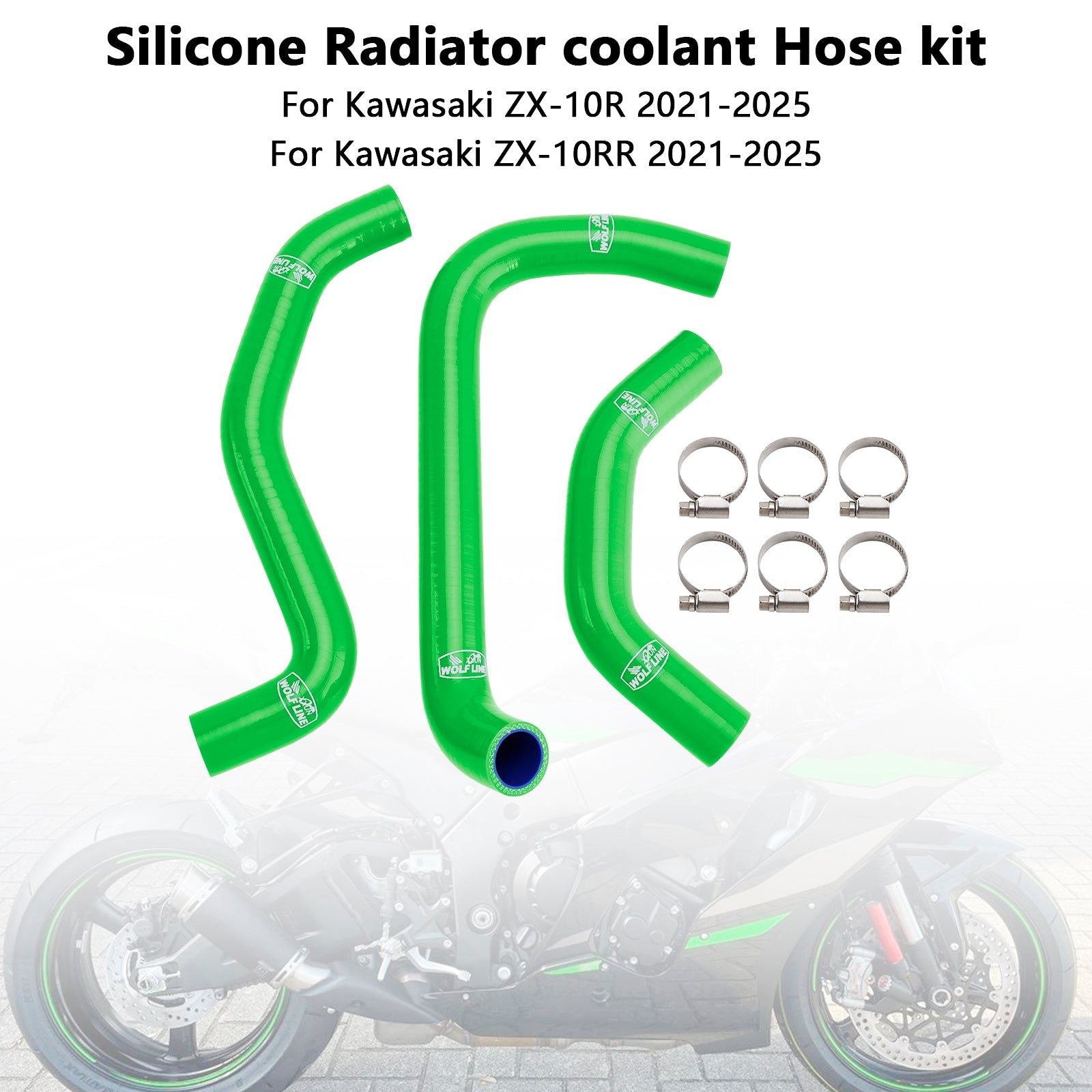 Durite de refroidissement en silicone pour radiateur Kawasaki ZX10R ZX-10RR (2021-2025)