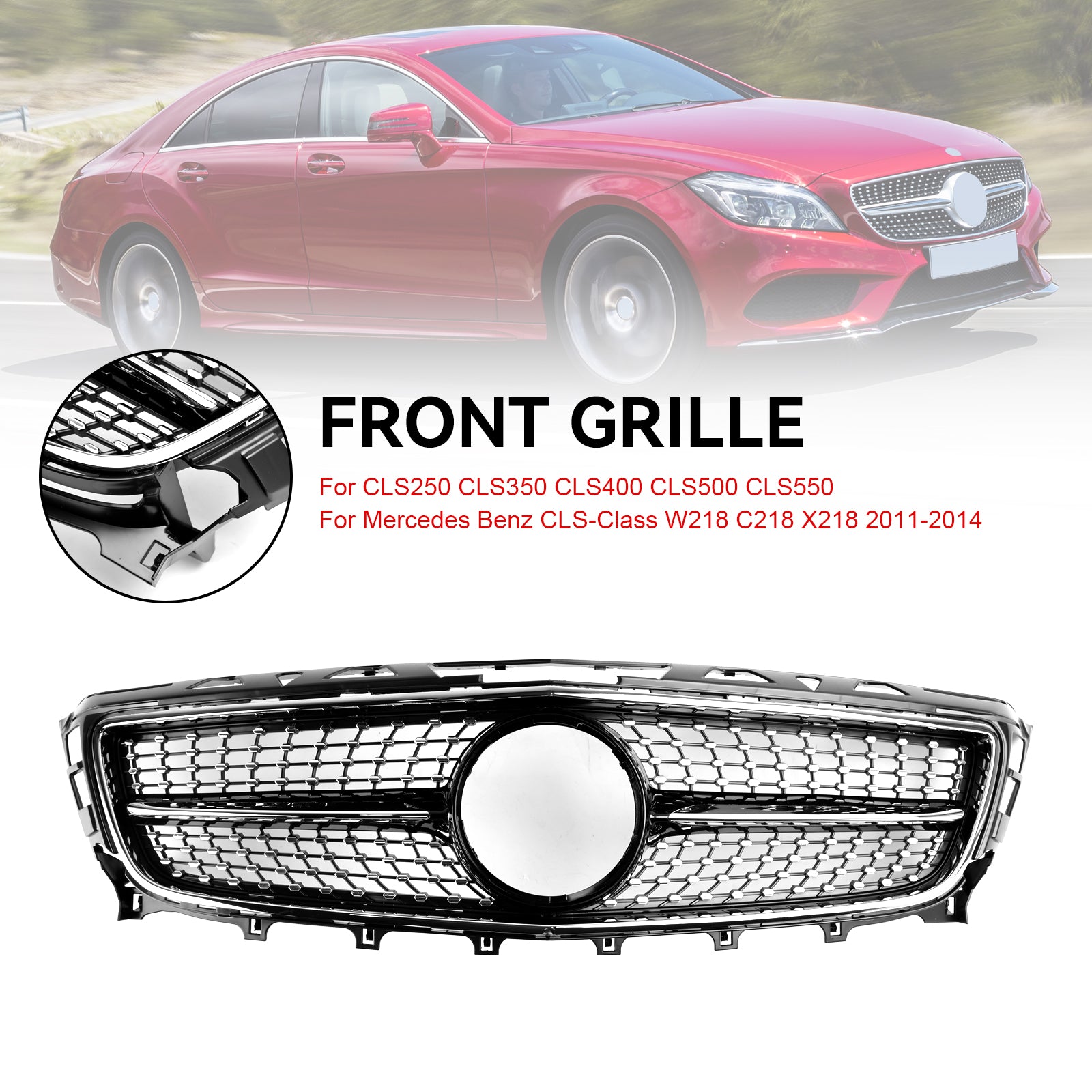 Griglia anteriore per Mercedes-Benz W218 Classe CLS ClS350/500/550 2011-2014