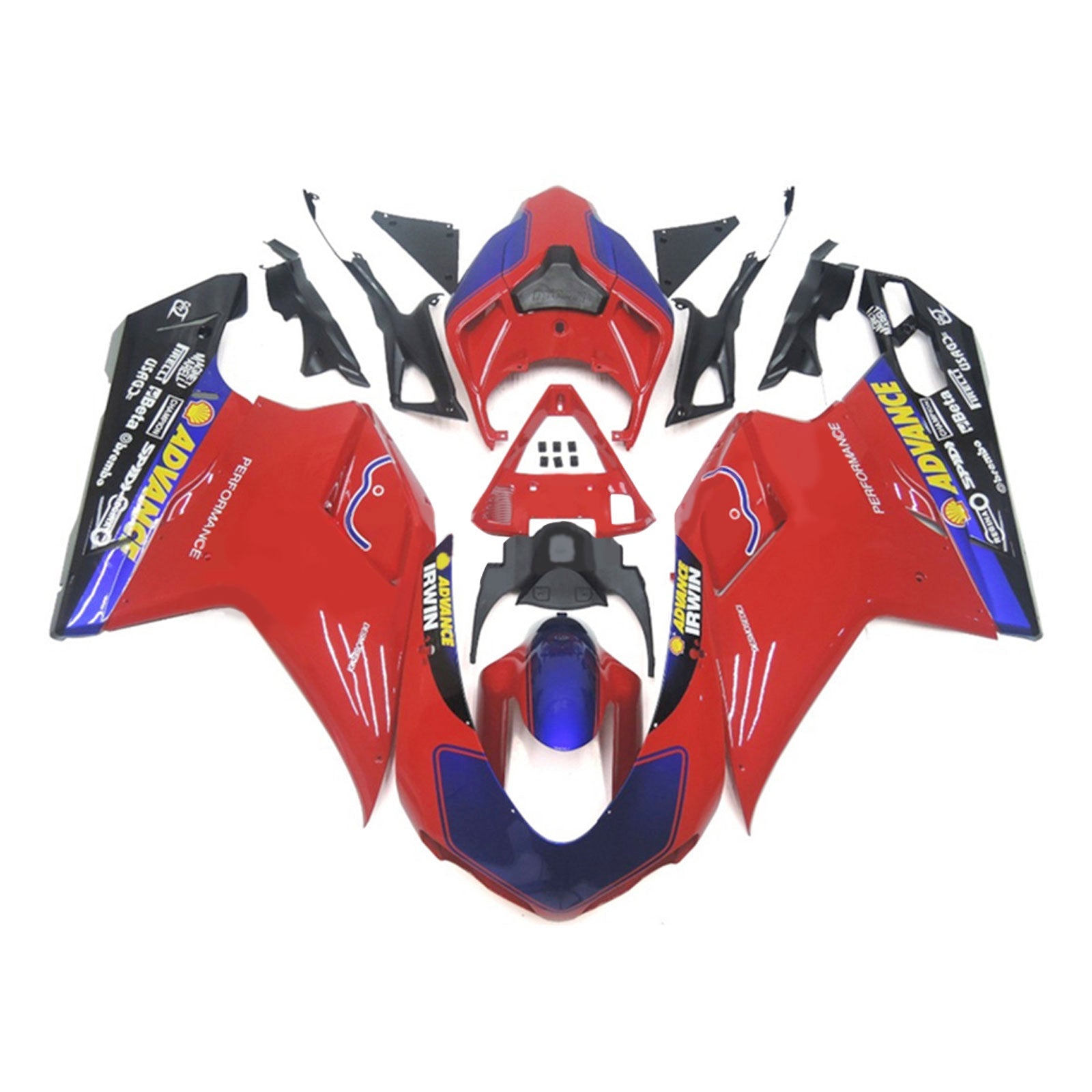 2007-2011 Ducati 1098 1198 848 Kit de carénage carrosserie ABS