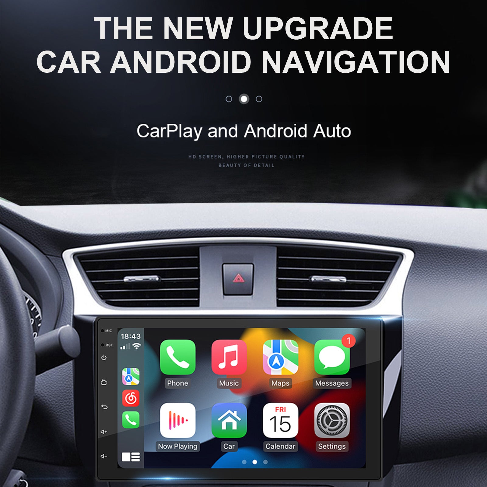 7 Android 10 GPS WiFi Bluetooth Autostereo MP5-soitin Carplay + 4 LED-kamera