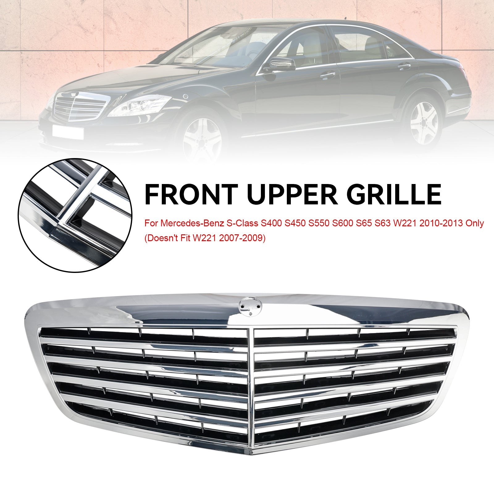 Griglia anteriore Mercedes Benz Classe S W221 S550 S600 S63 S65 2010-2013