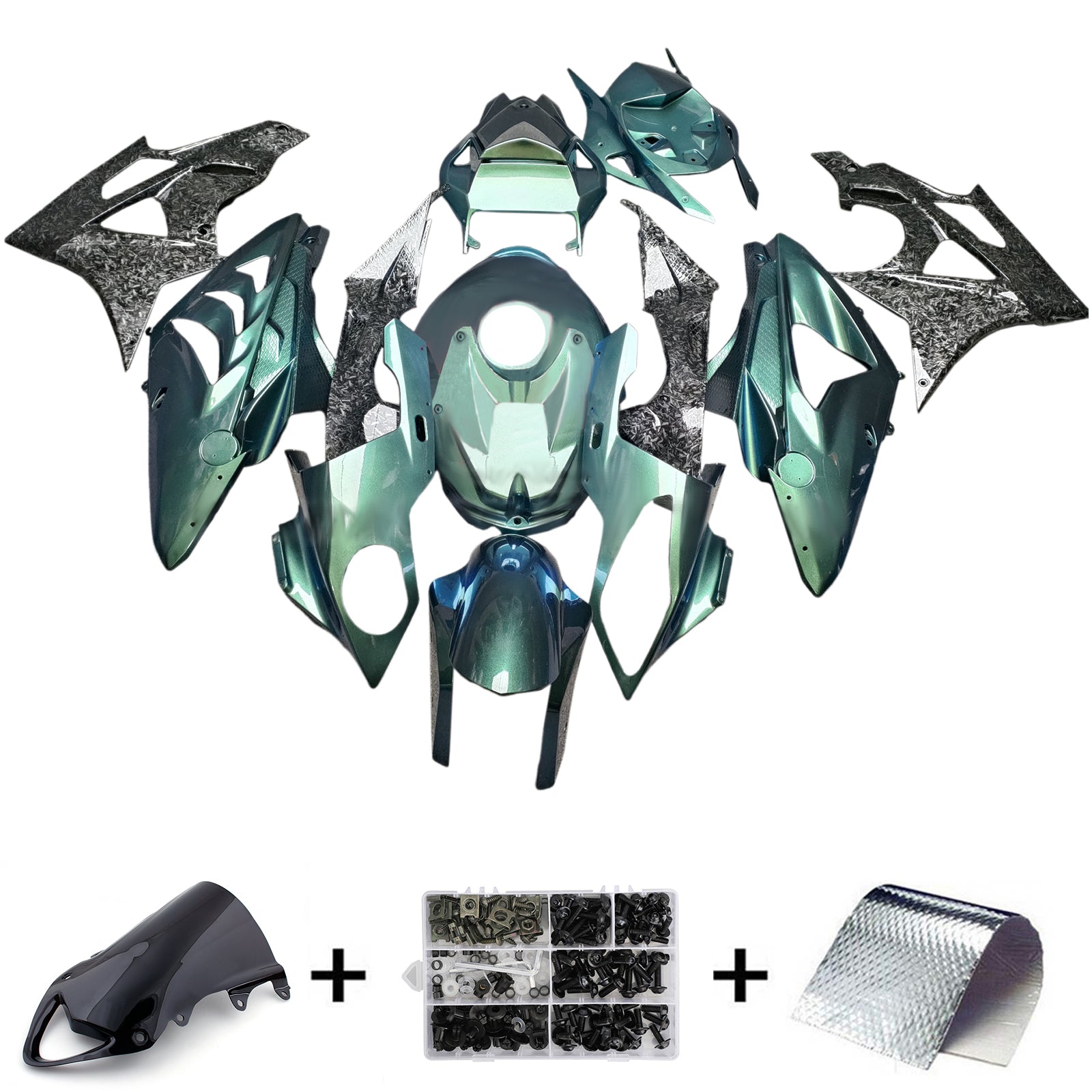 Kit de carénage d'injection pour BMW S1000RR 2009-2014 Carrosserie Plastique ABS