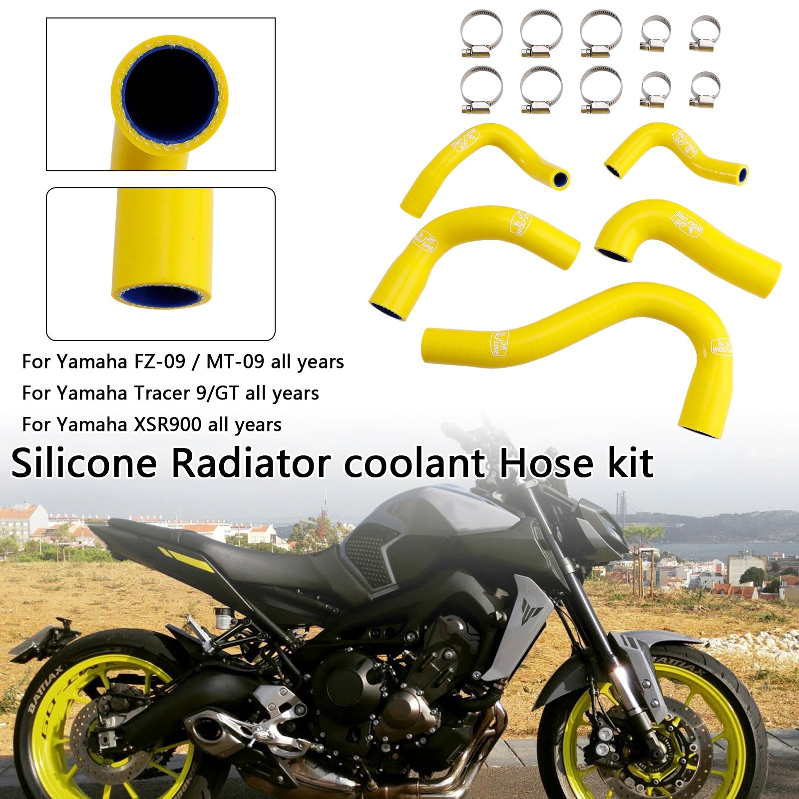 Líquido de enfriamiento de silicona para Yamaha MT-09 XSR900 Tracer 9/GT cada año