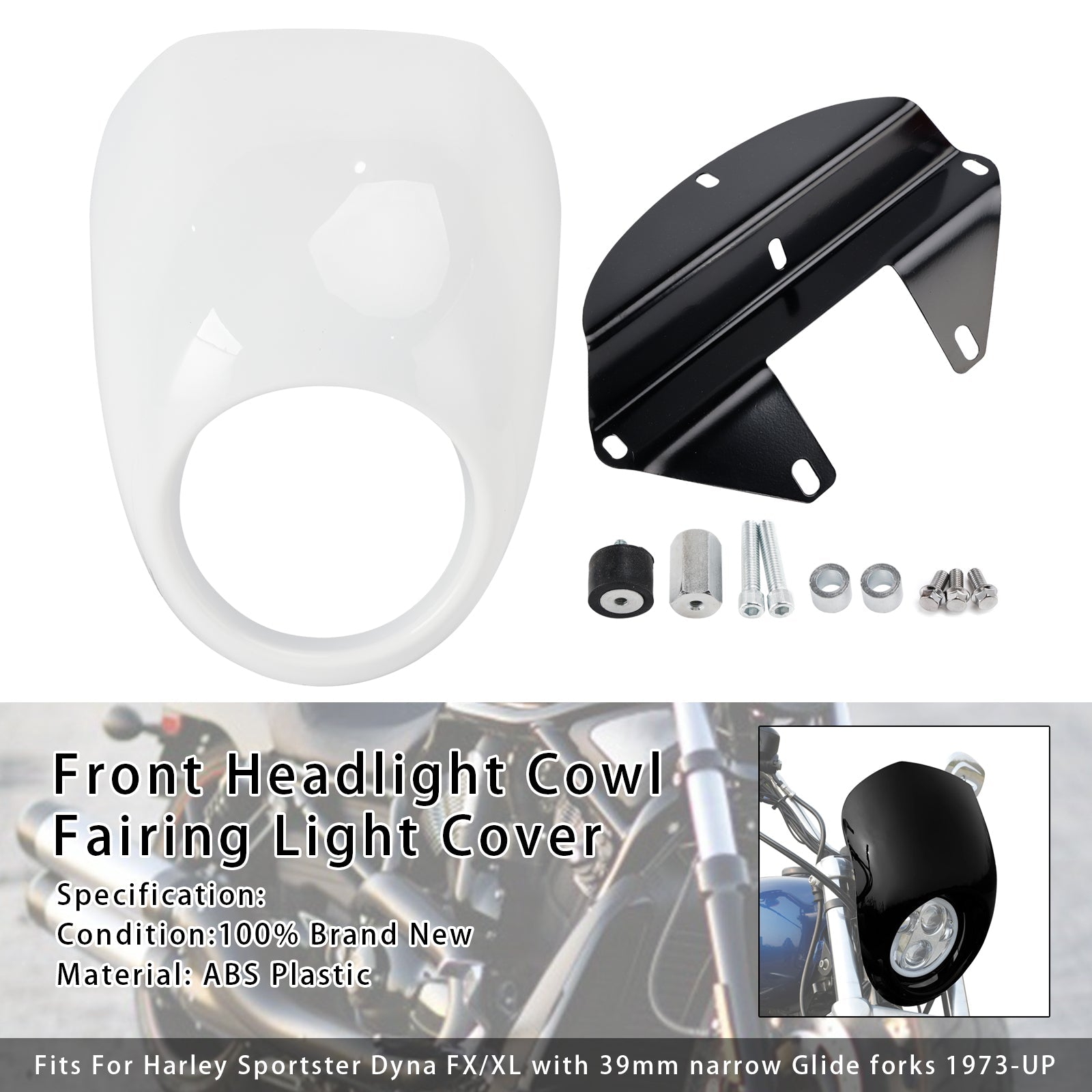 Cache de phare pour Sportster Dyna XL 883 1200 FX (à partir de 1973)
