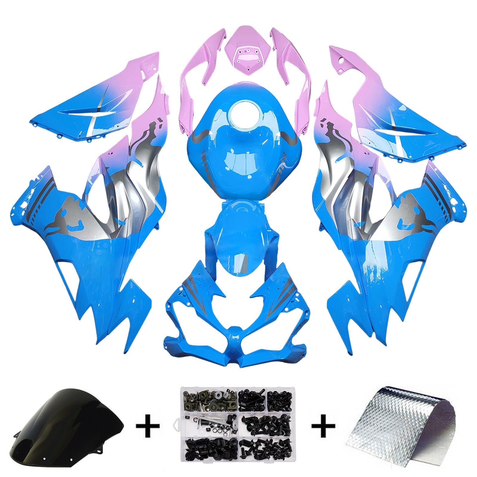 Kit di carenatura a iniezione, corpo in plastica ABS per Kawasaki ZX6R 2019-2023